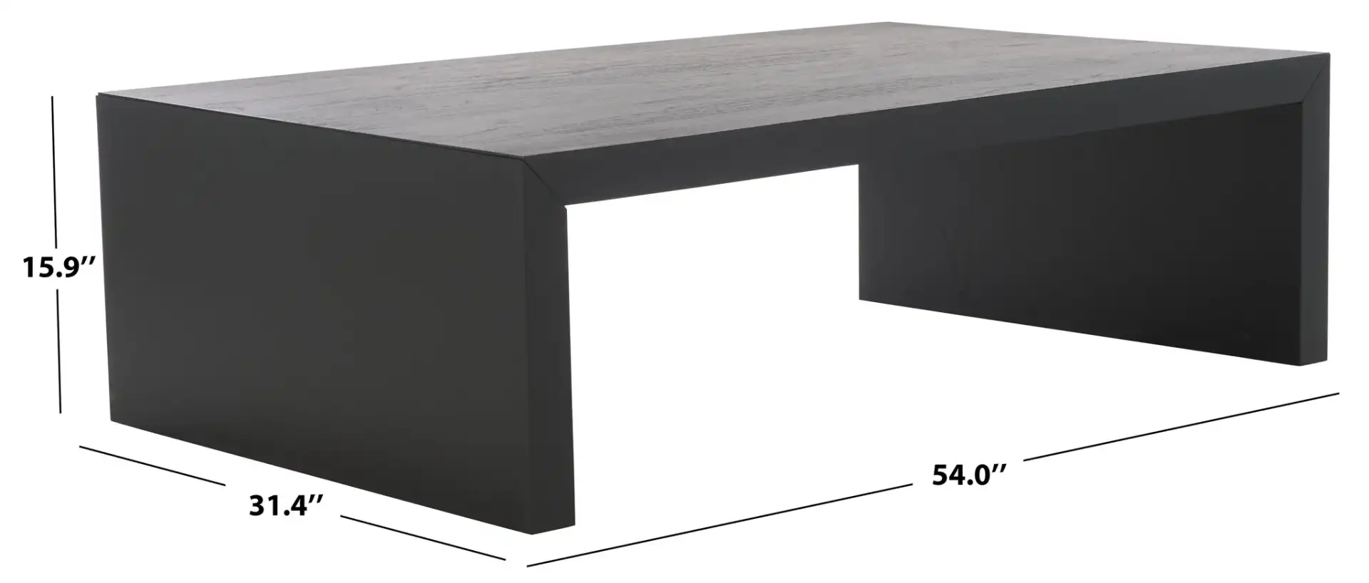 Tawney Rectangular Wood Coffee Table in Natural, detail view
