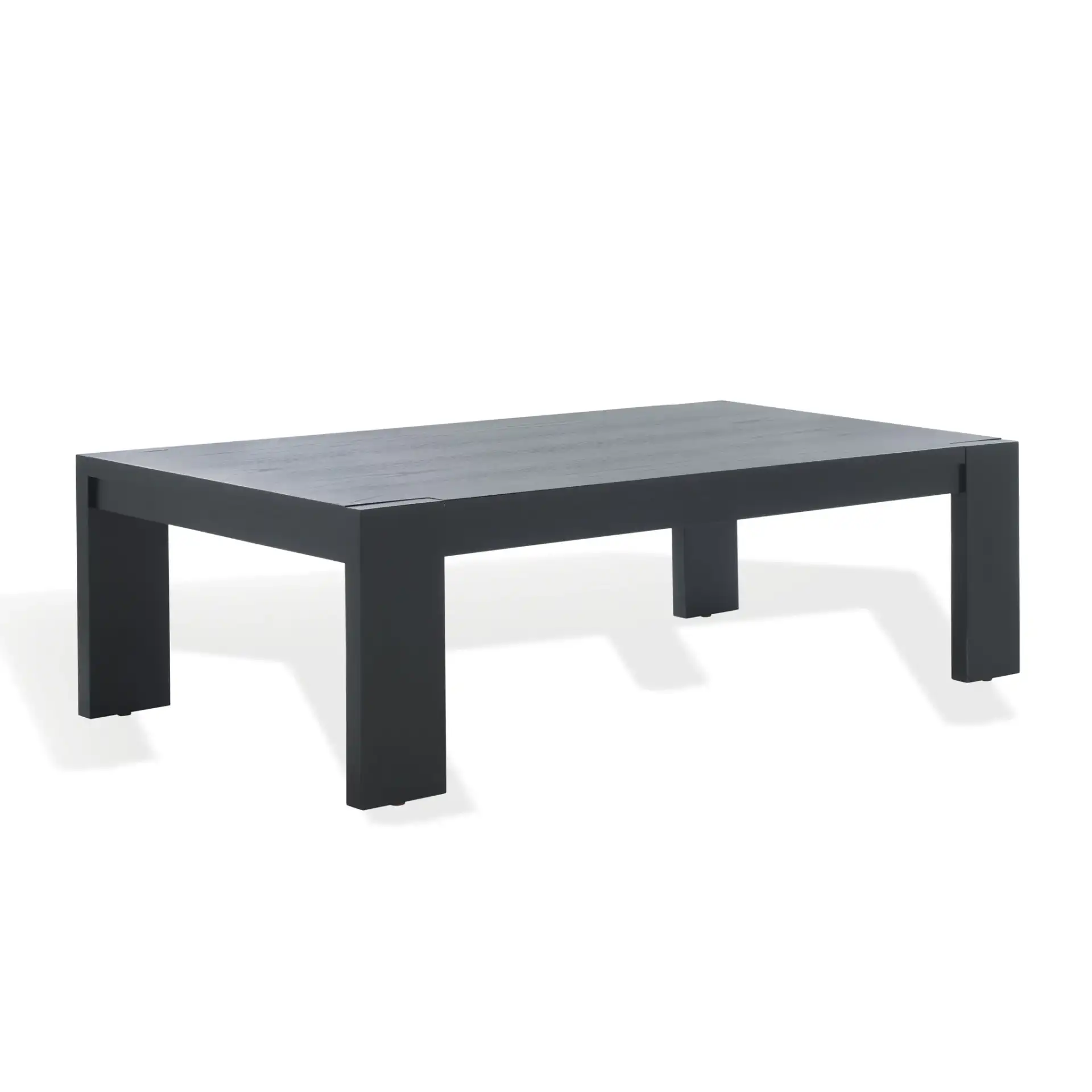 Nikole Rectangular Wood Coffee Table in Black, detail view