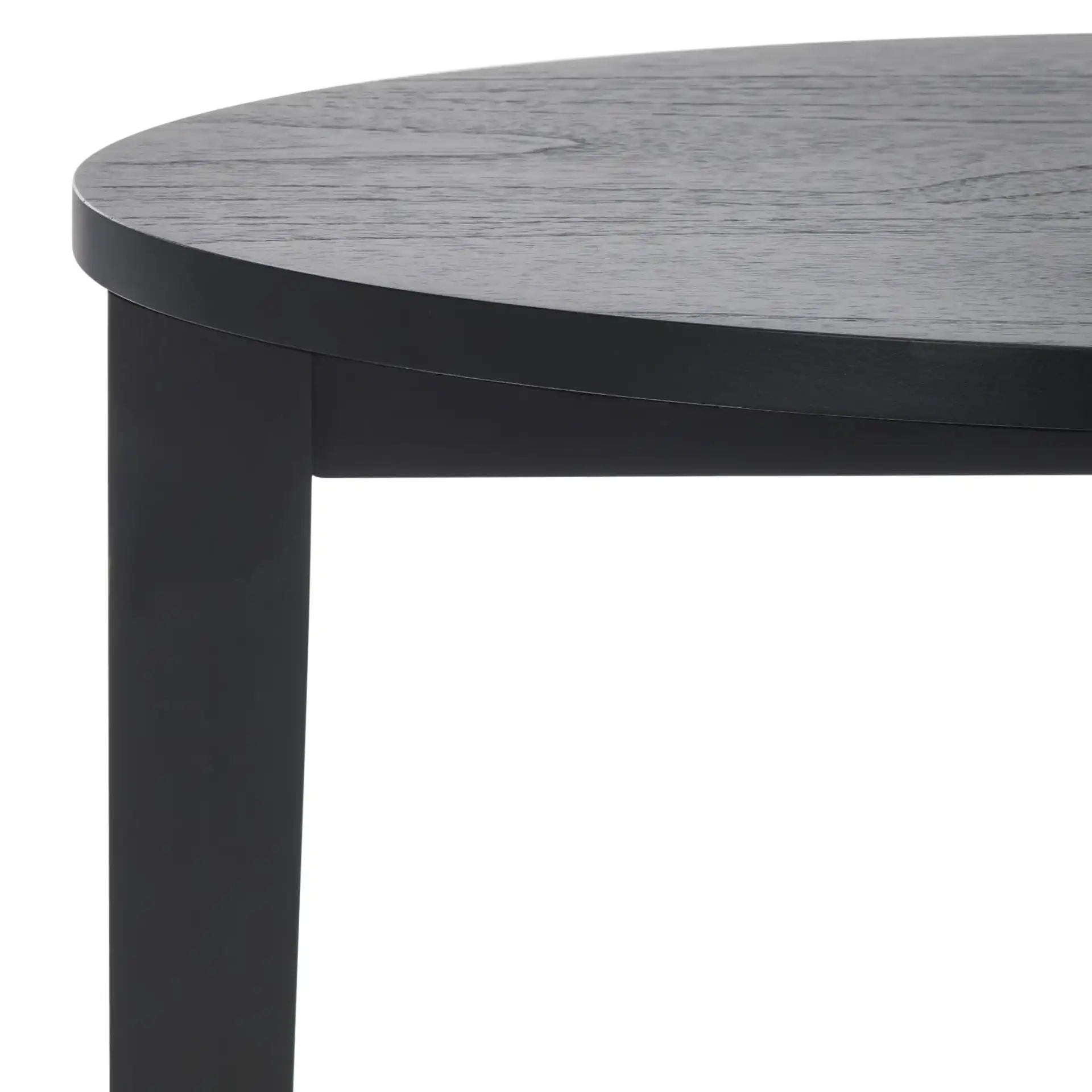 Leonardi Oval Wood Accent Table in Black in a styled room