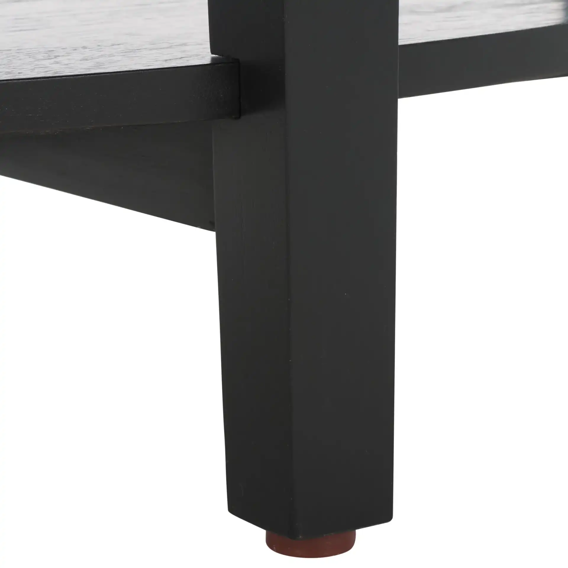 Leonardi Oval Wood Accent Table in Black, detail view