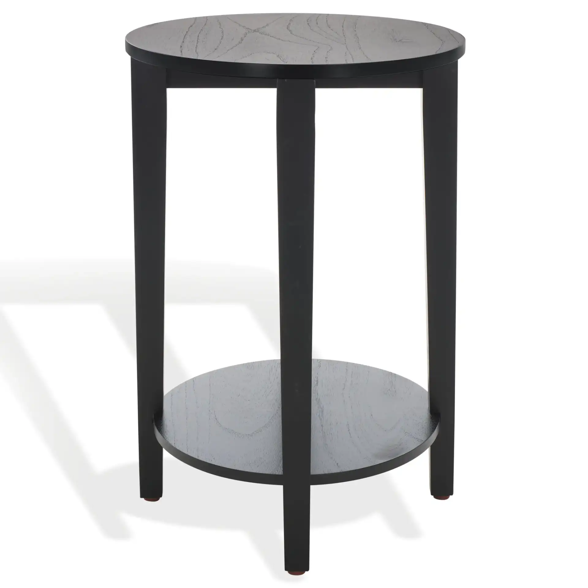 Leonardi Oval Wood Accent Table in Black, detail view
