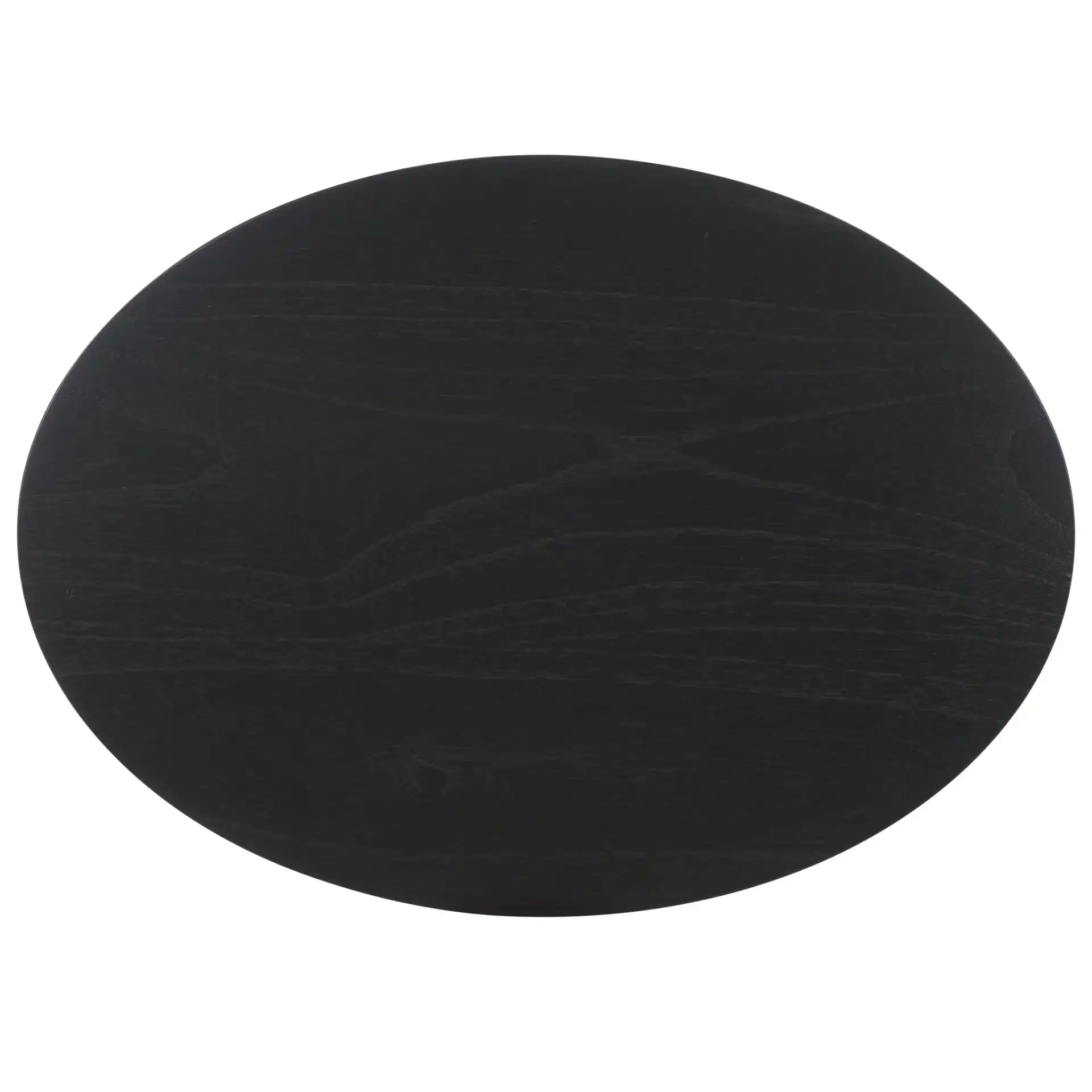 Leonardi Oval Wood Accent Table in Black, detail view