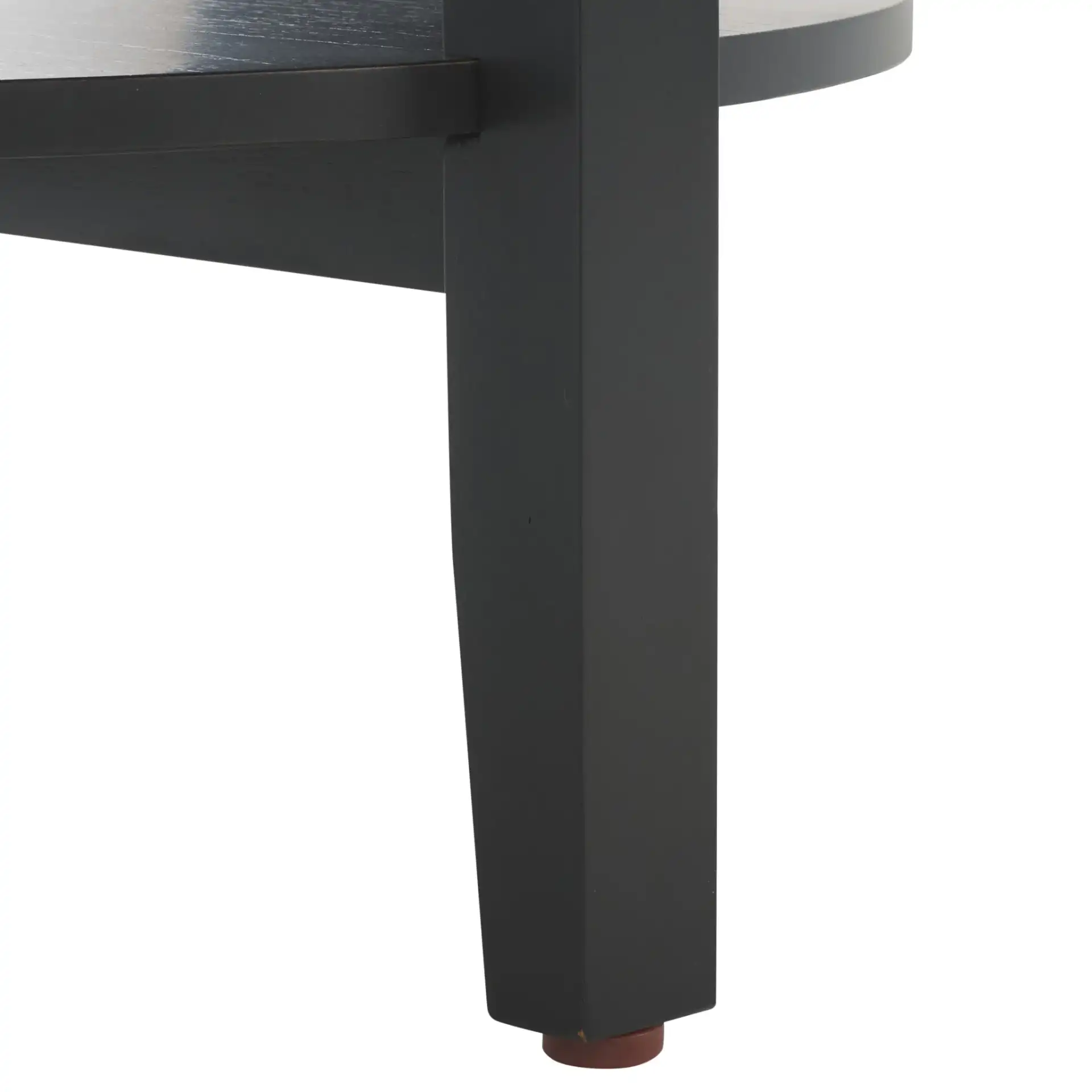 Leonardi Round Wood Accent Table in Black, detail view