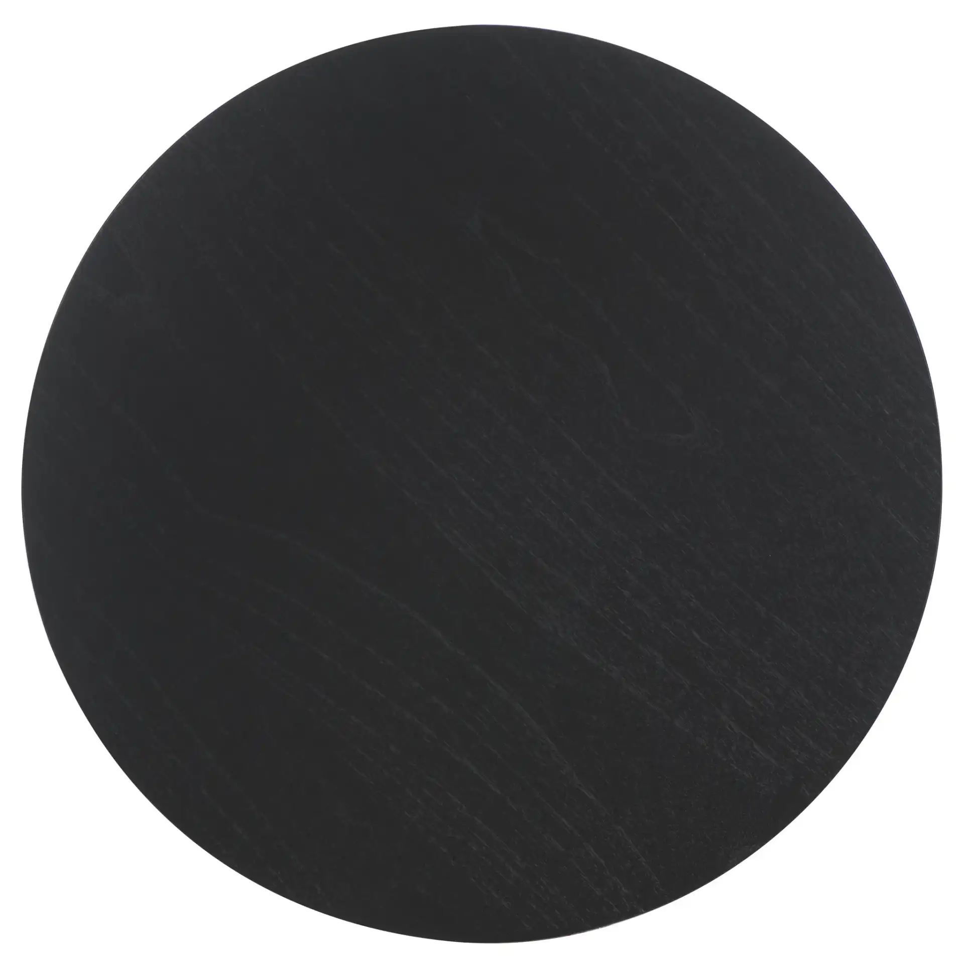 Leonardi Round Wood Accent Table in Black, detail view
