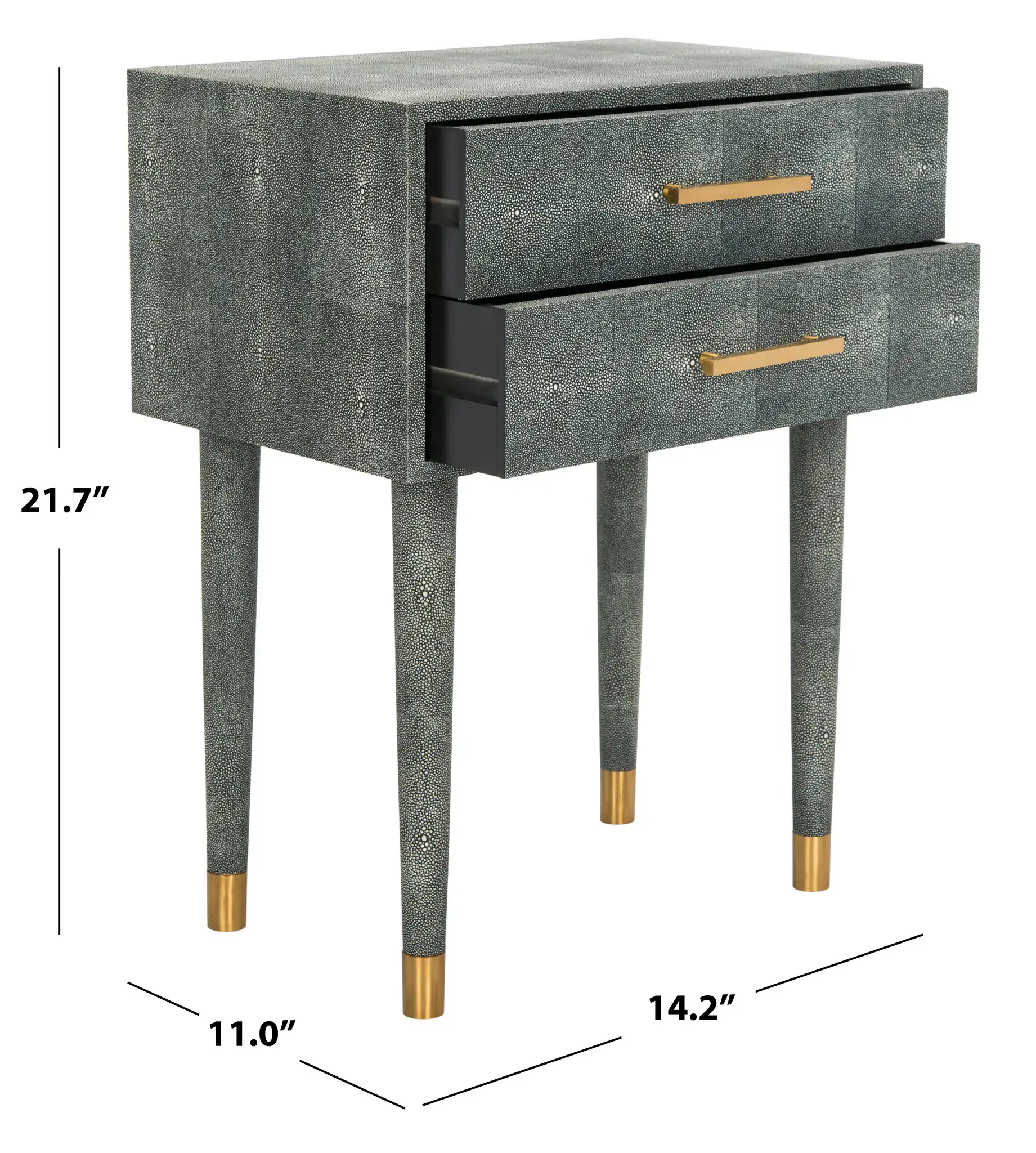 Nour End Table in Black, detail view