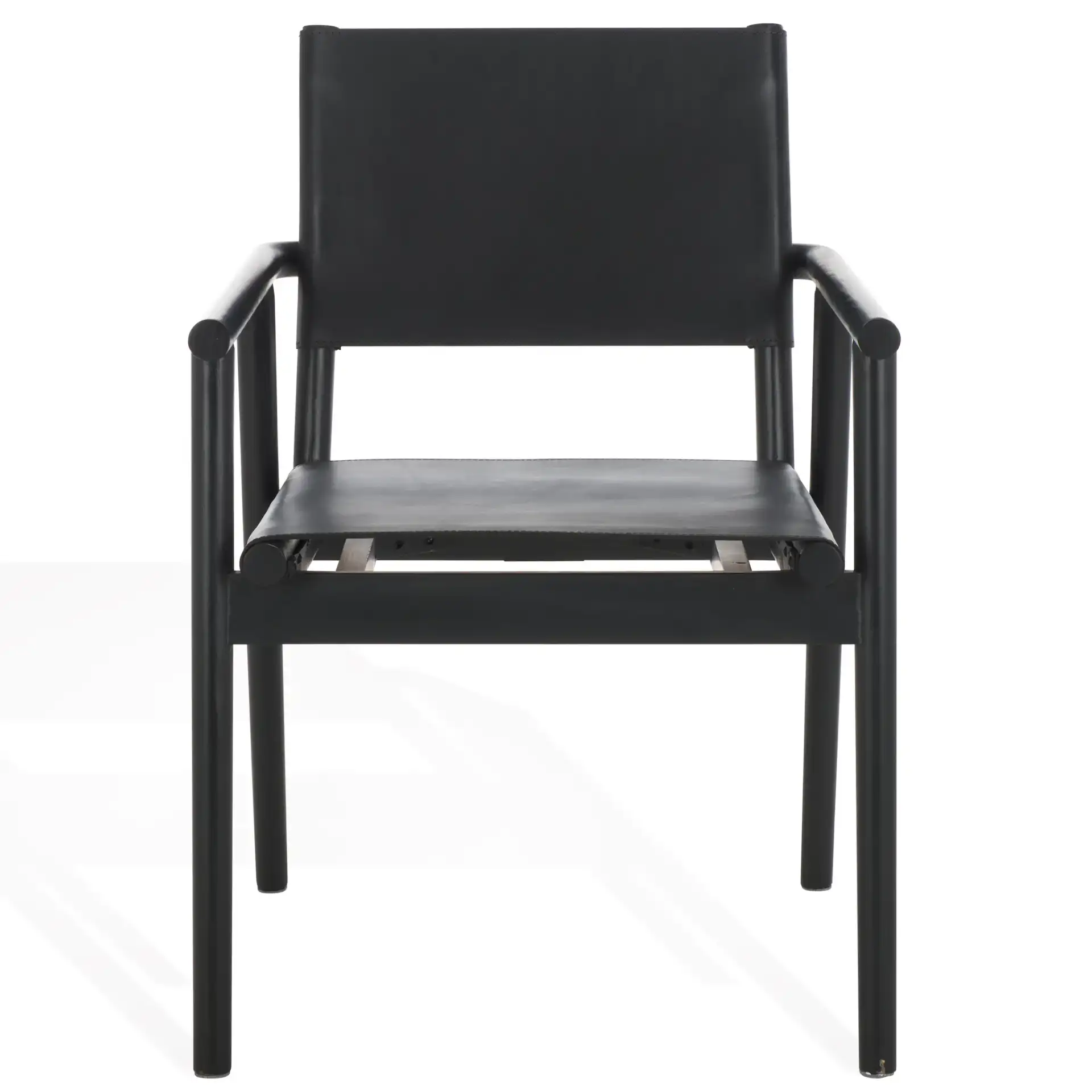Hutson Leather Dining Chair in Tan / Natural, detail view
