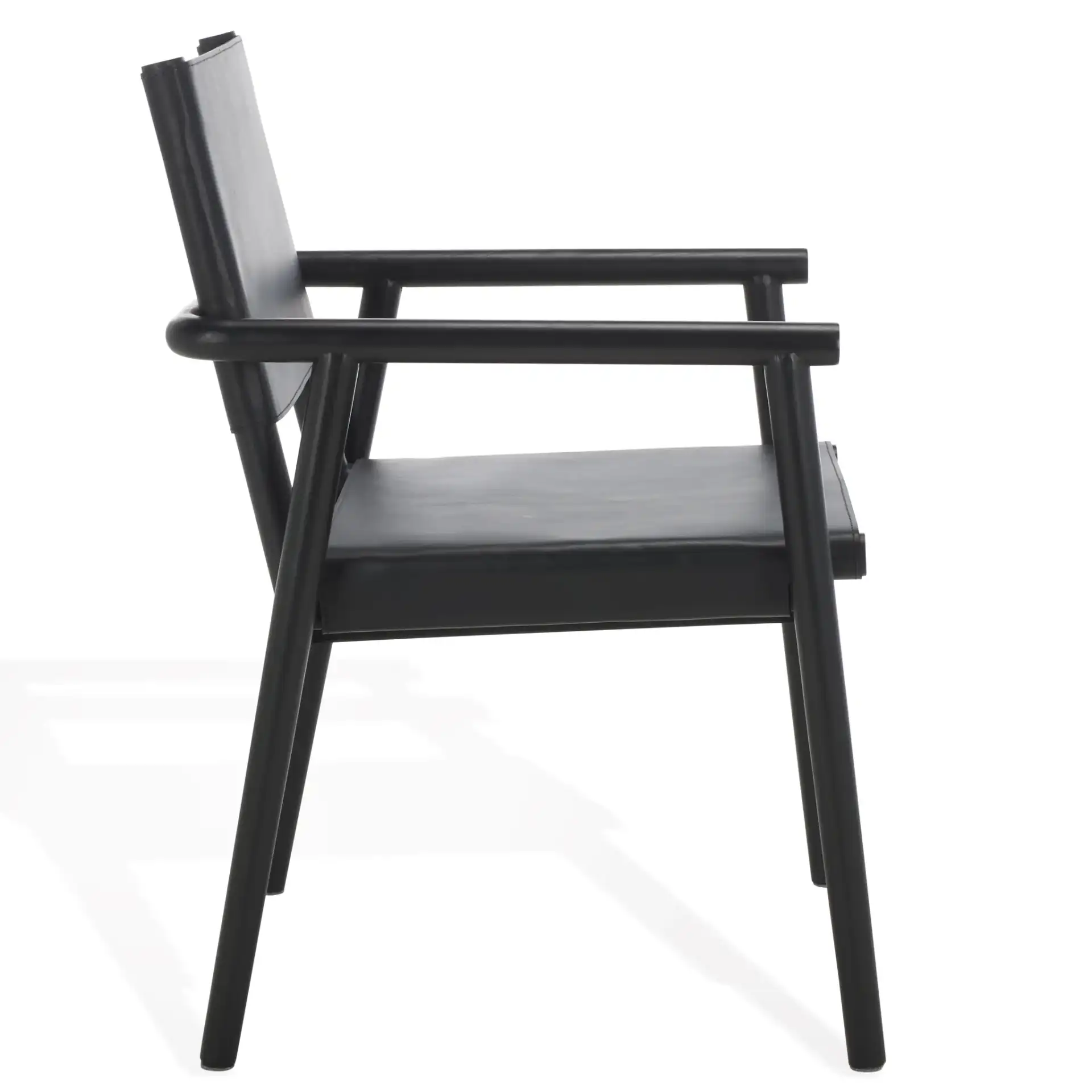 Hutson Leather Dining Chair in Tan / Natural, detail view