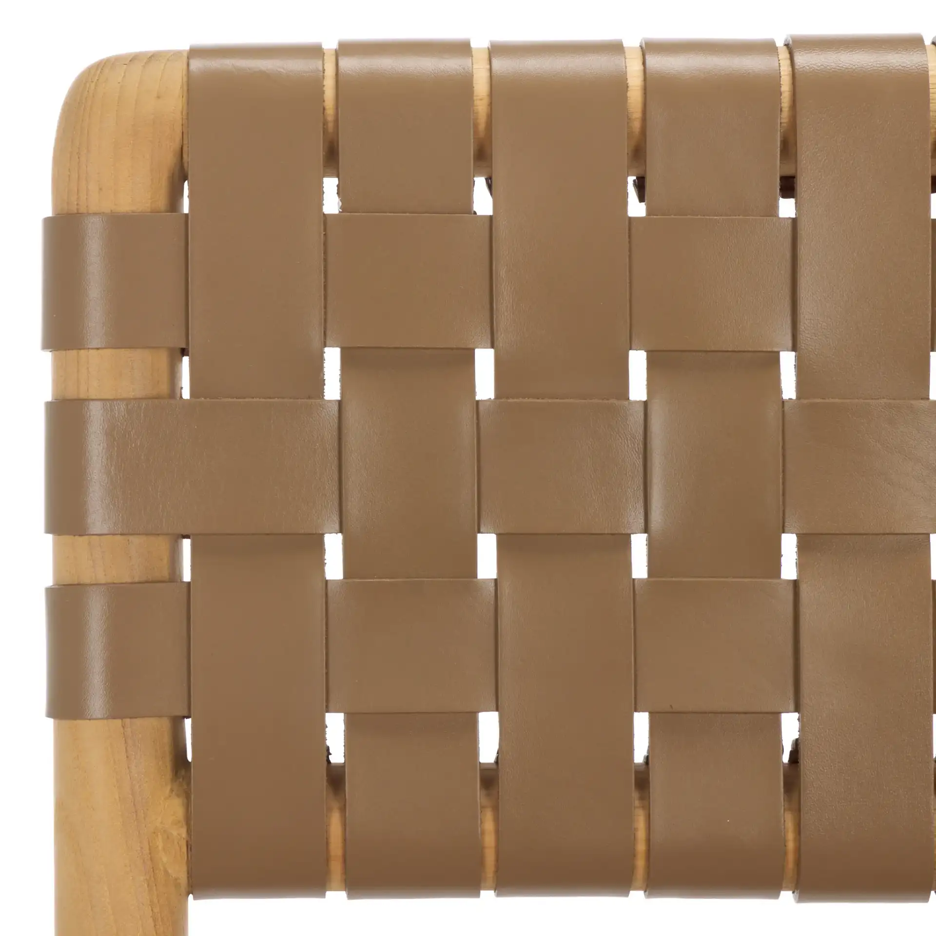 Jeremiah Woven Leather Counter Stool in Brown / Natural in a styled room