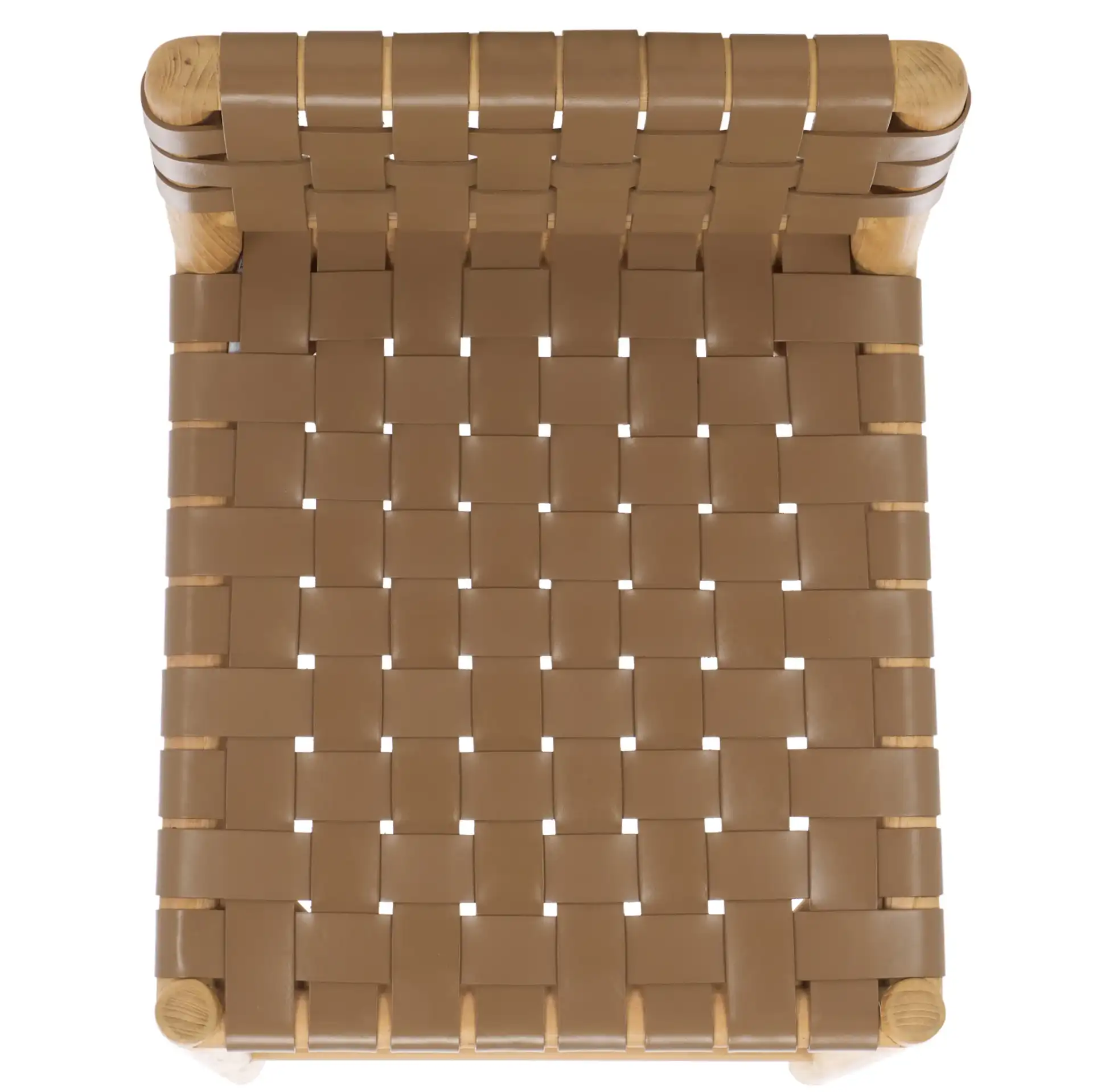 Jeremiah Woven Leather Counter Stool in Brown / Natural, detail view