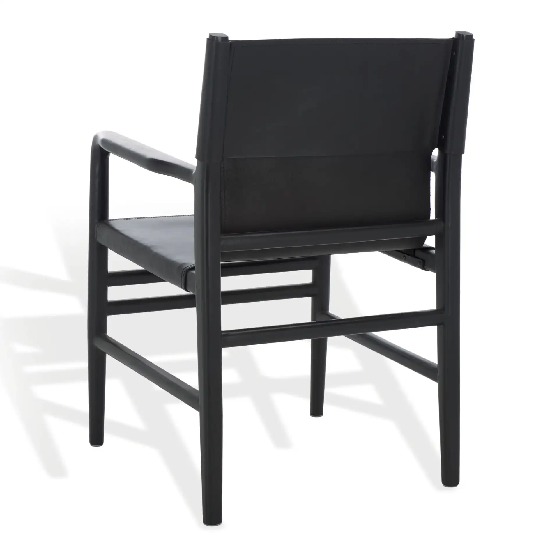 Cassaphina Leather Arm Chair in Black, detail view