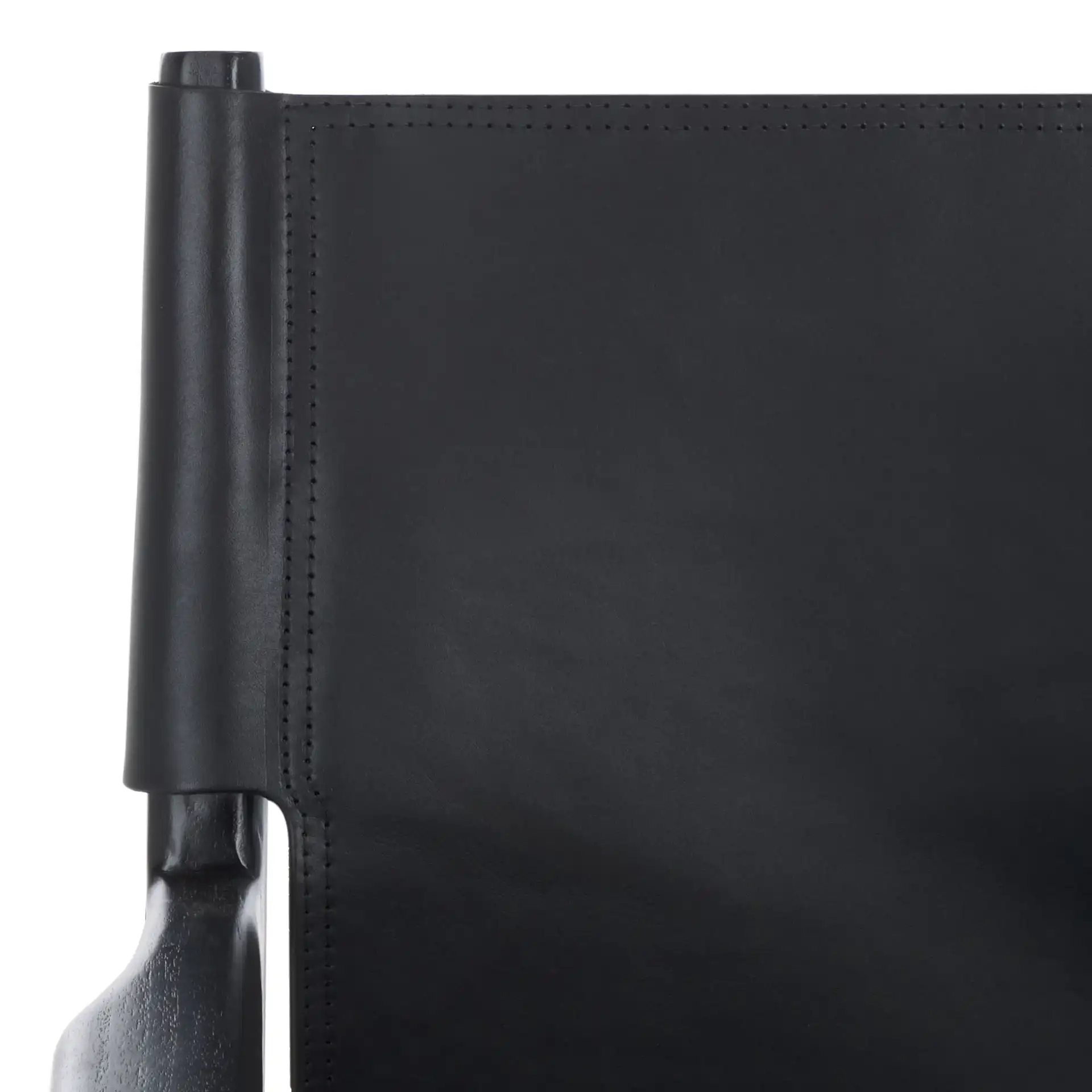 Cassaphina Leather Arm Chair in Black in a styled room