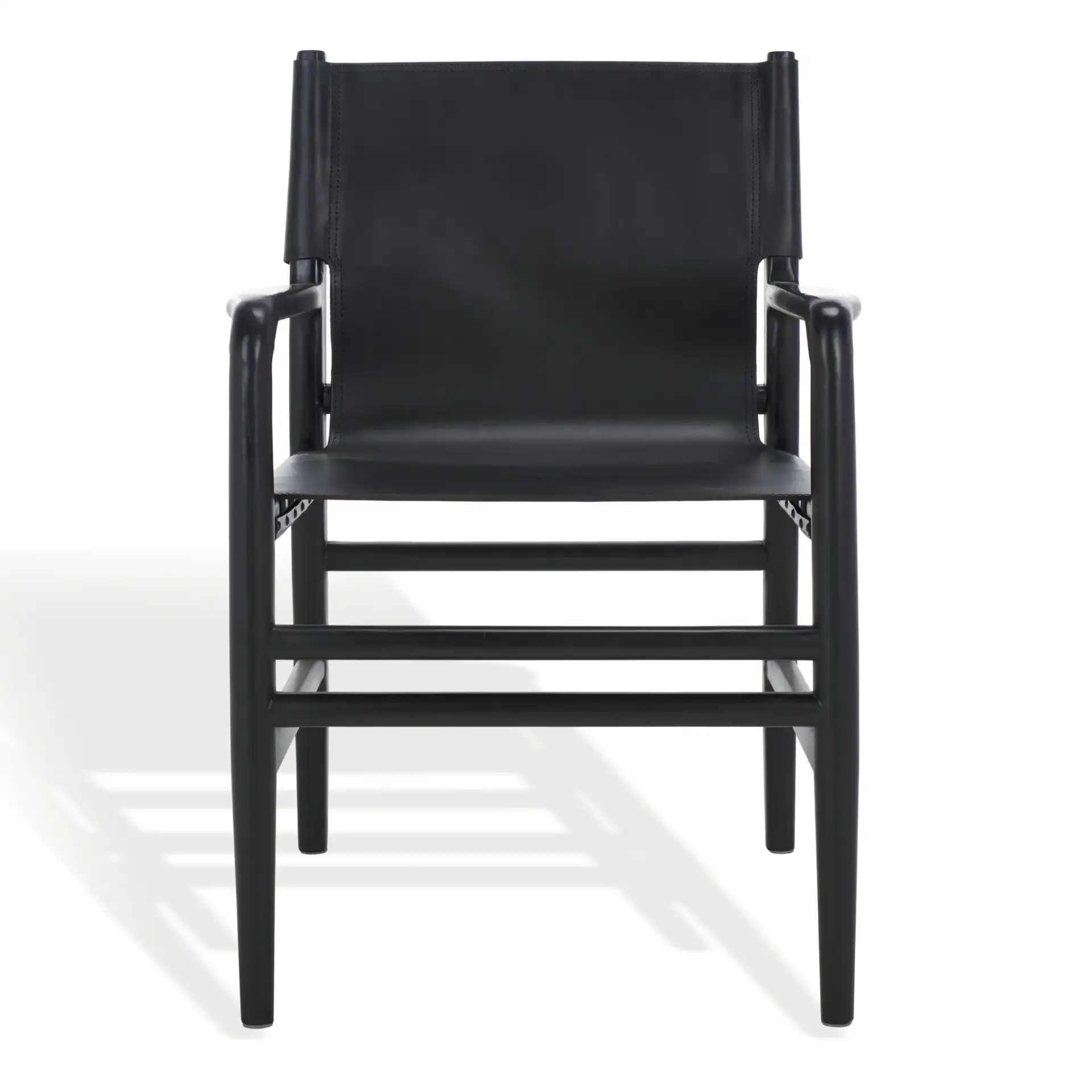 Cassaphina Leather Arm Chair in Black, detail view
