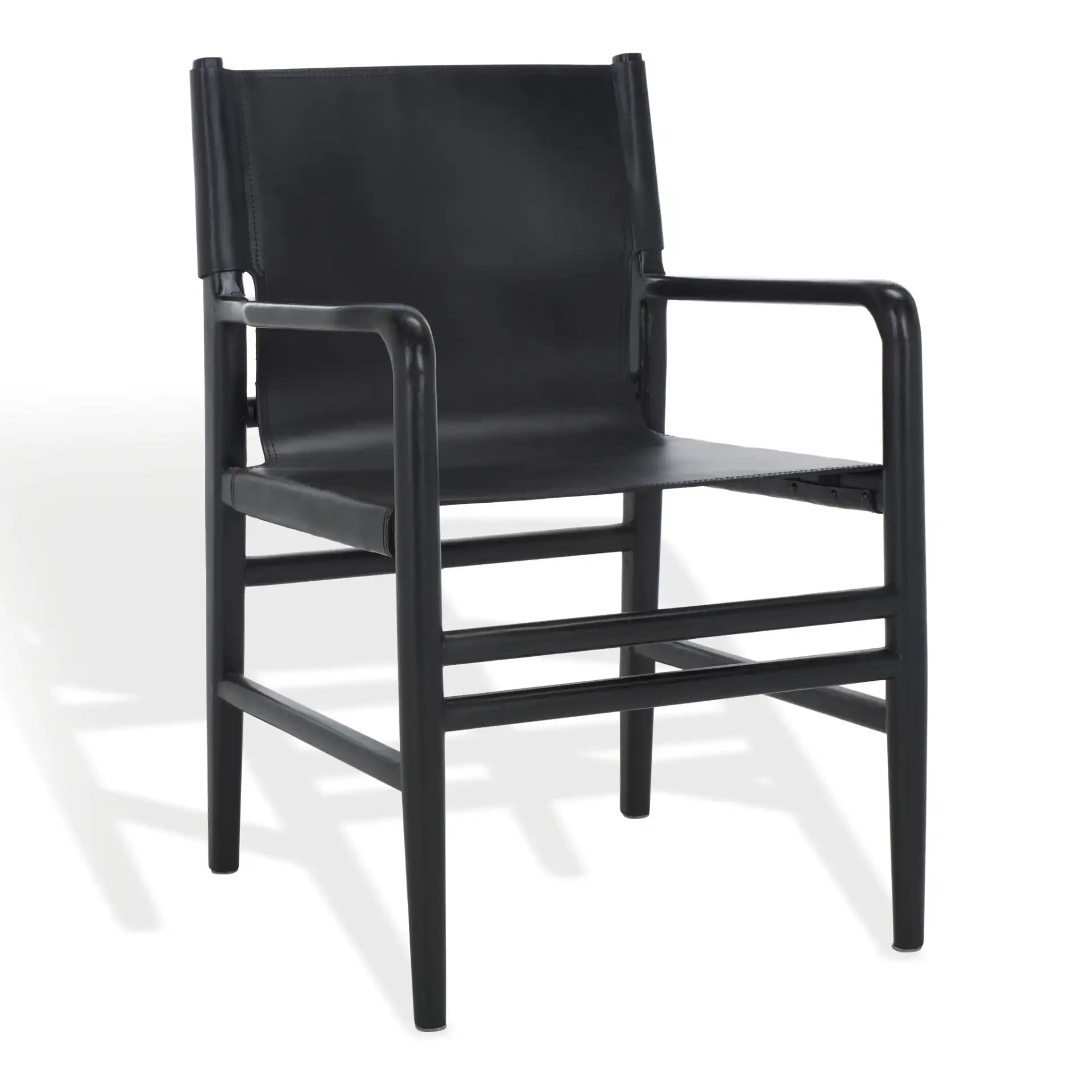 Cassaphina Leather Arm Chair in Black