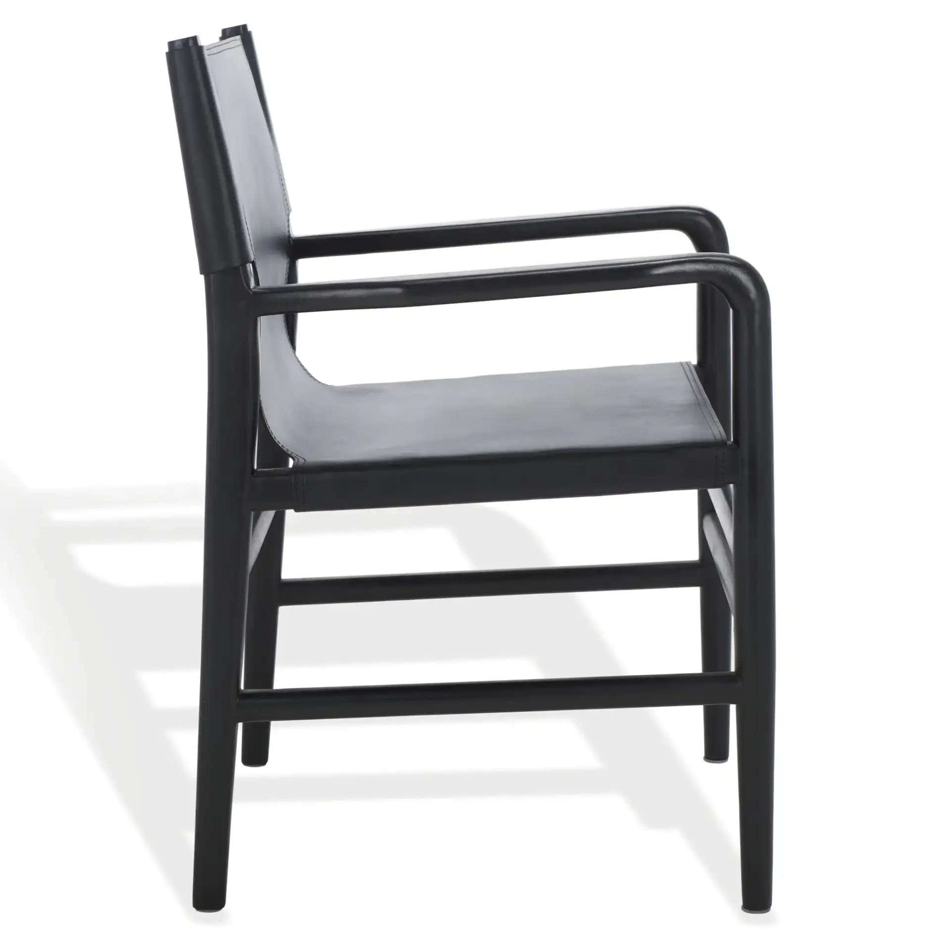 Cassaphina Leather Arm Chair in Black, detail view