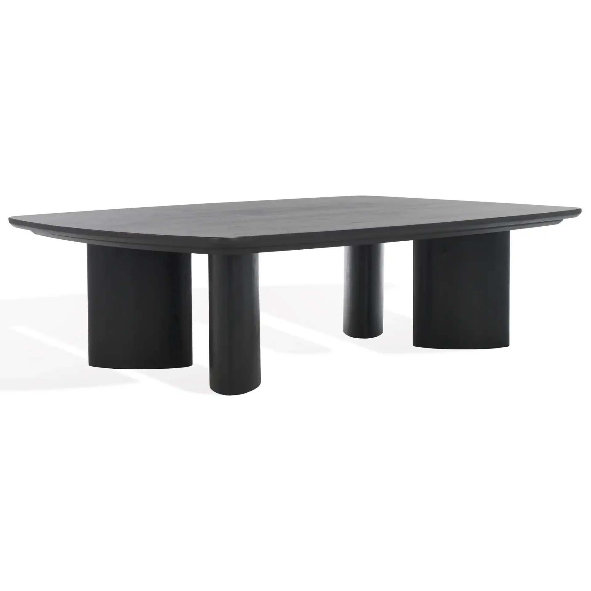 Barnard Rectangle Wood Coffee Table in Black, detail view