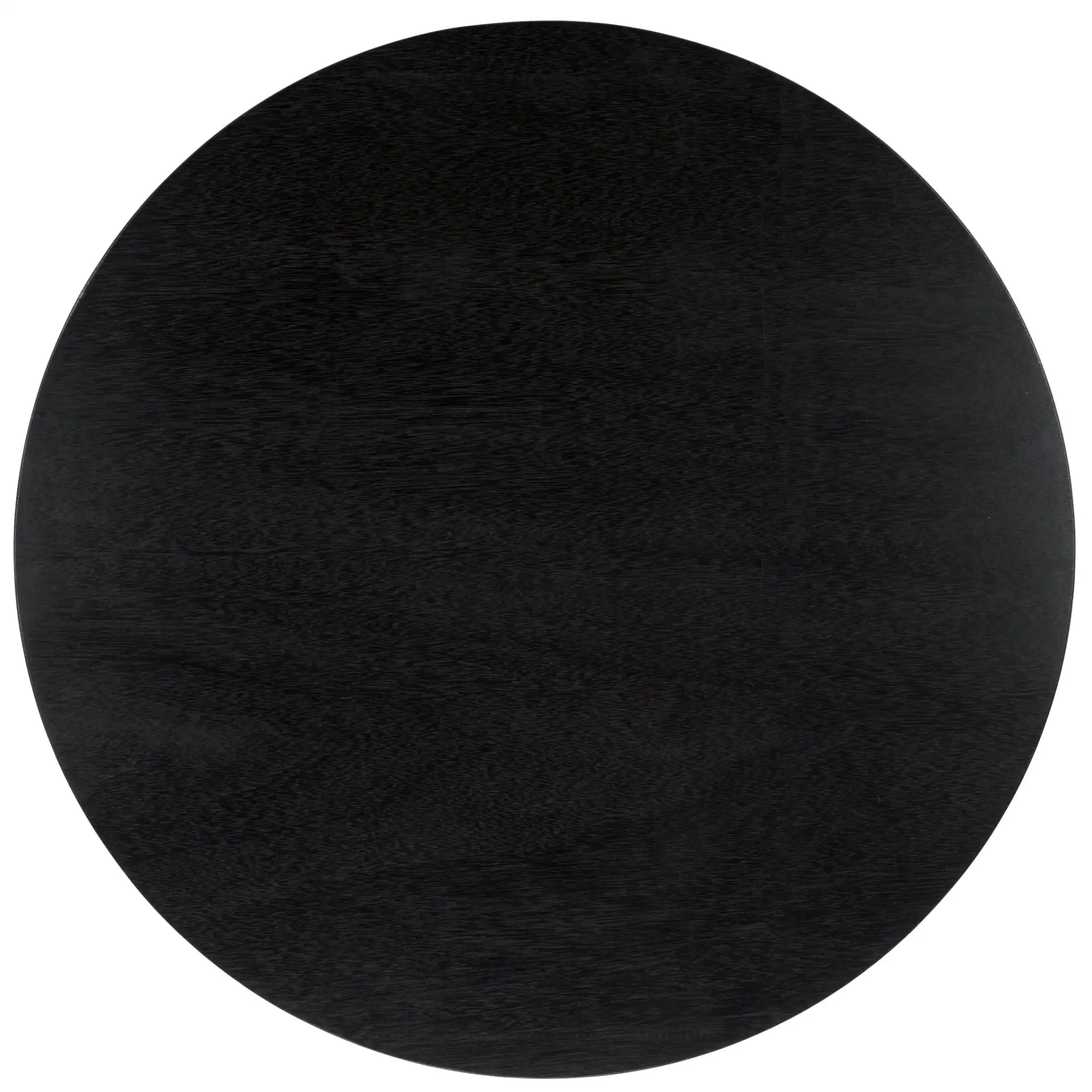 Barnard Round Wood Coffee Table in Black, detail view