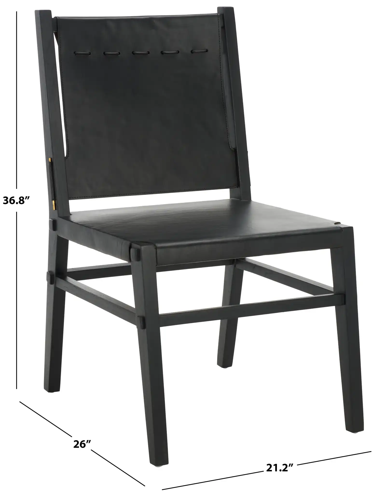 Catriella Leather Dining Chair (Set of 2) in Tan / Natural, detail view
