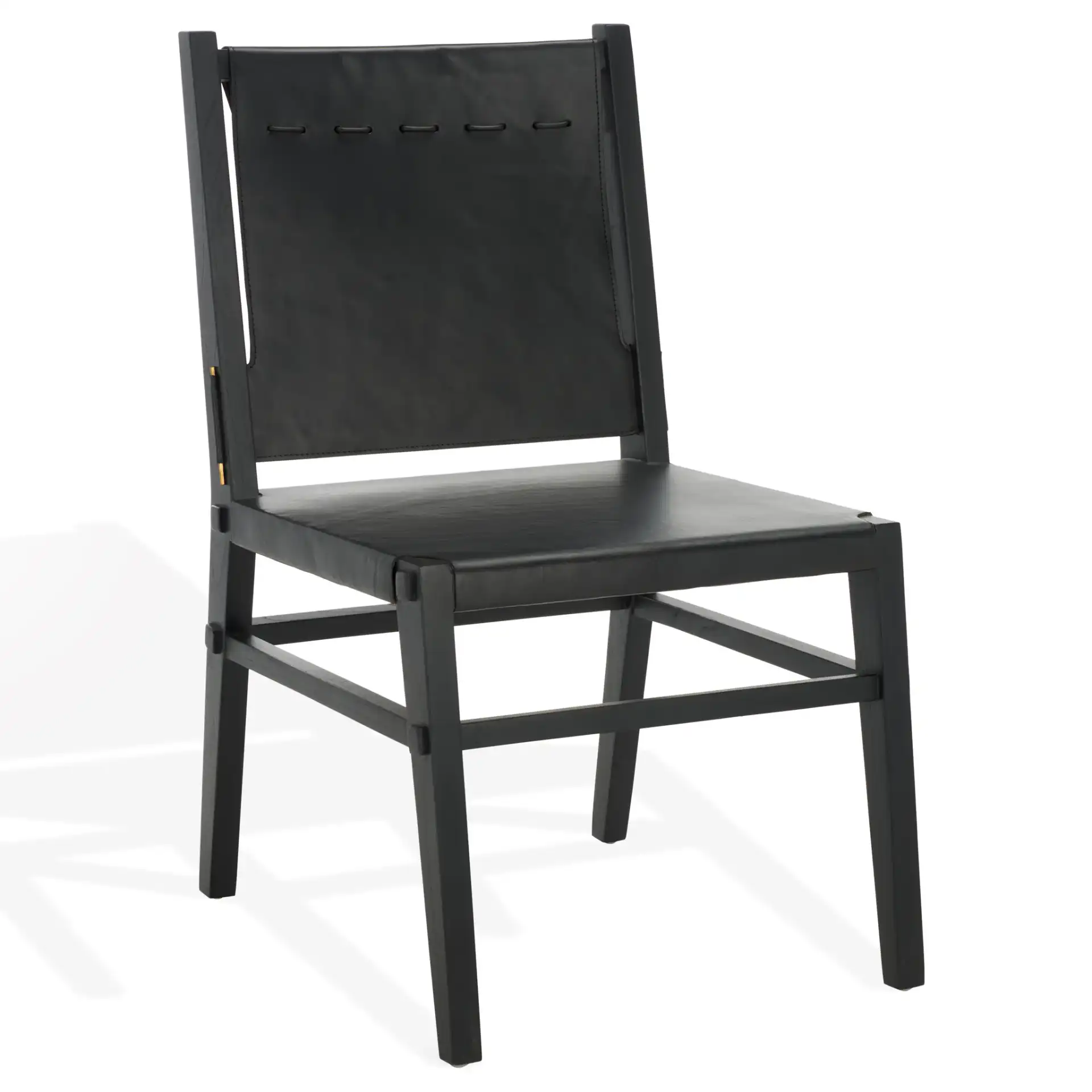 Catriella Leather Dining Chair (Set of 2) in Tan / Natural