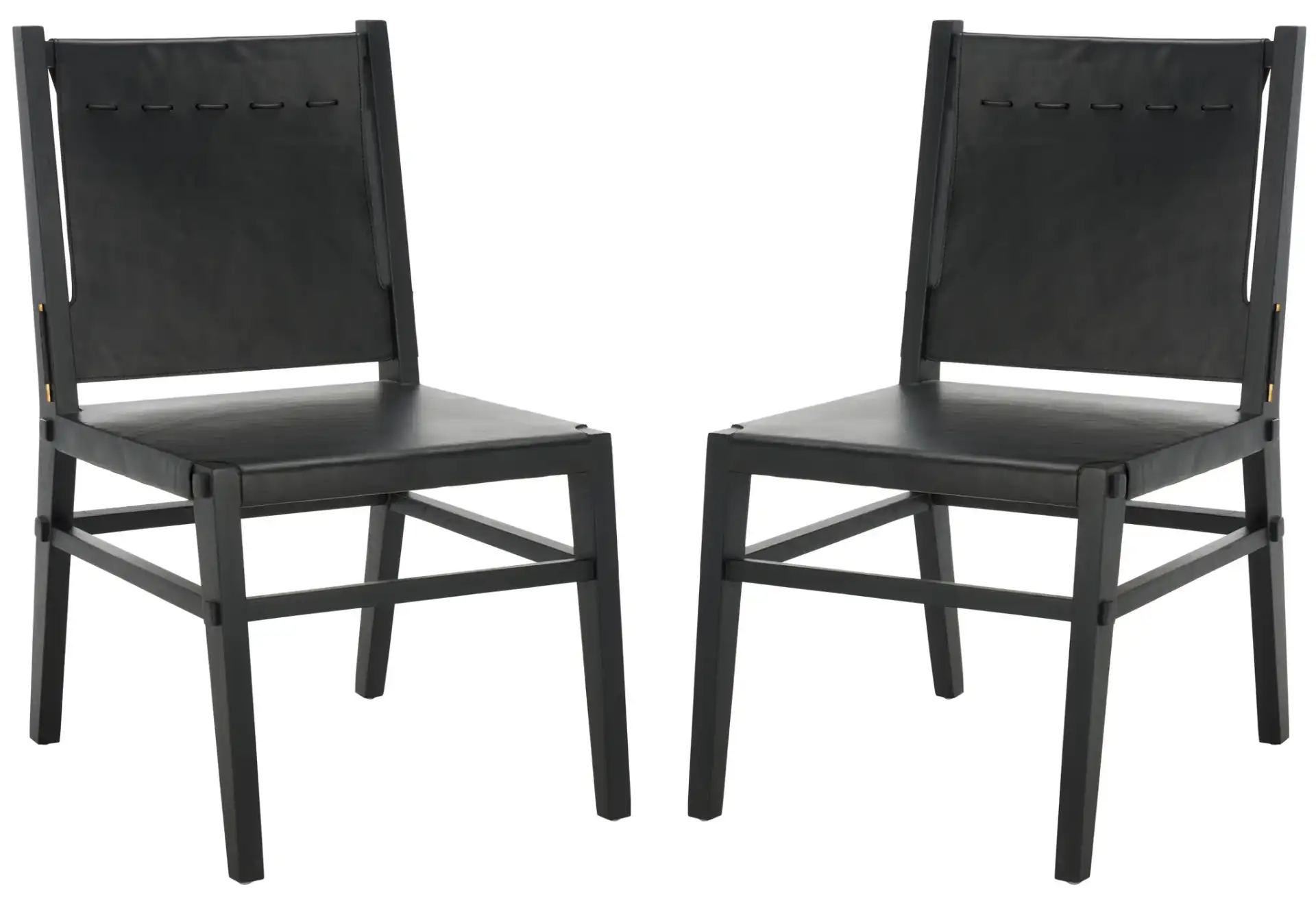 Catriella Leather Dining Chair (Set of 2) in Tan / Natural, detail view