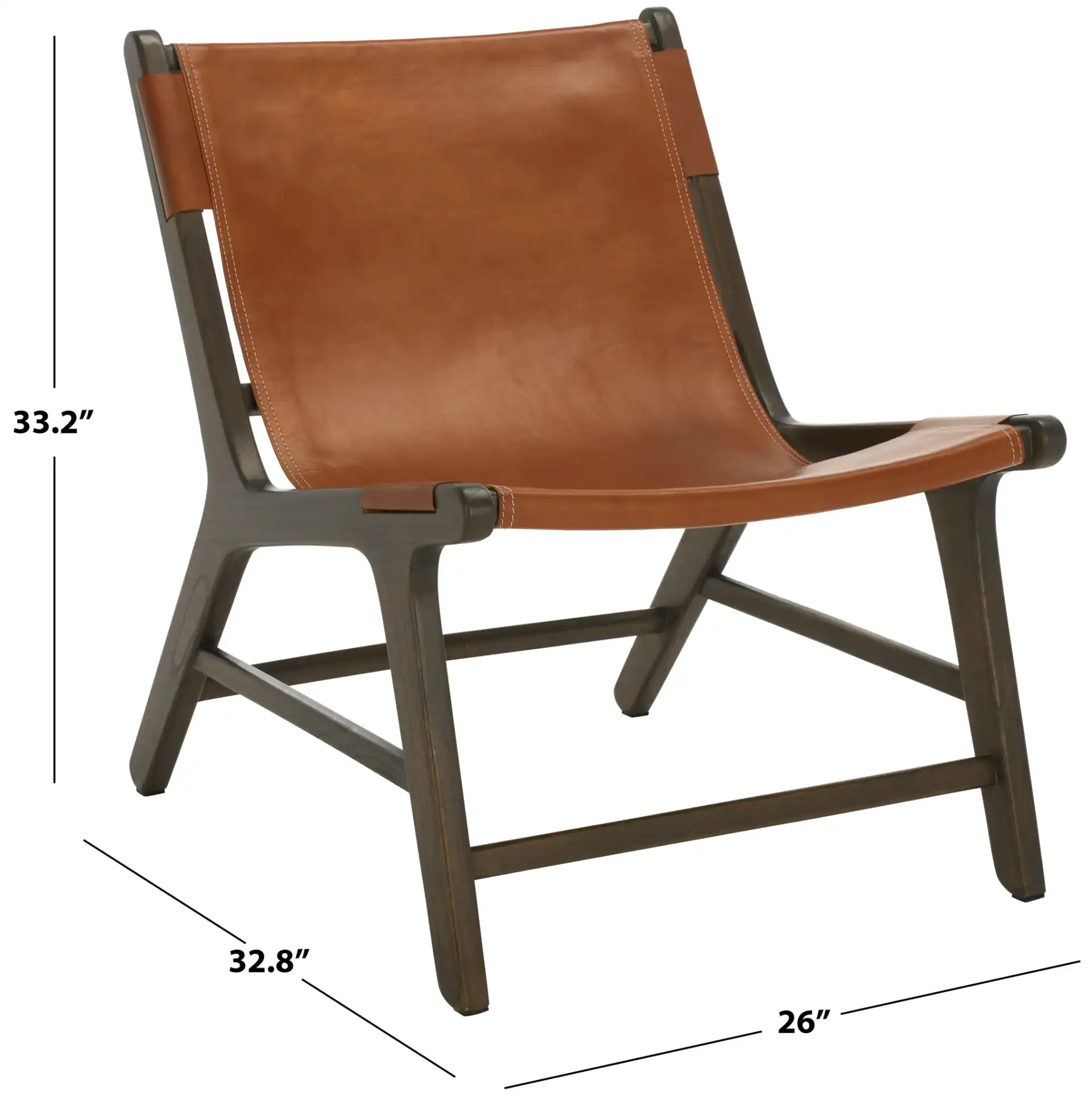Alanarose Leather Accent Chair in Tan / Natural, detail view