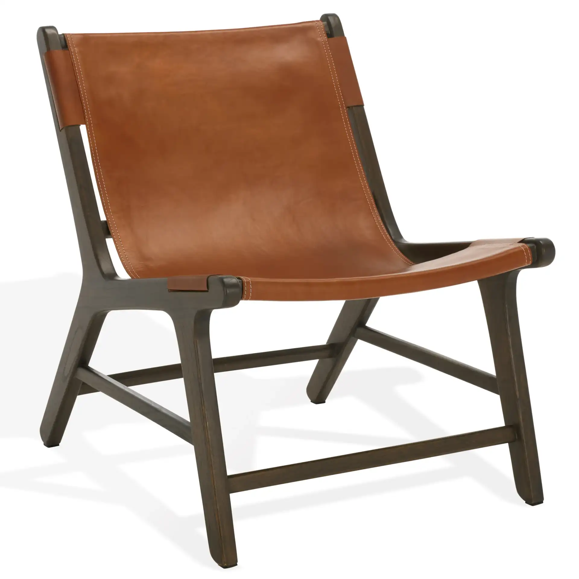 Alanarose Leather Accent Chair in Tan / Natural, detail view