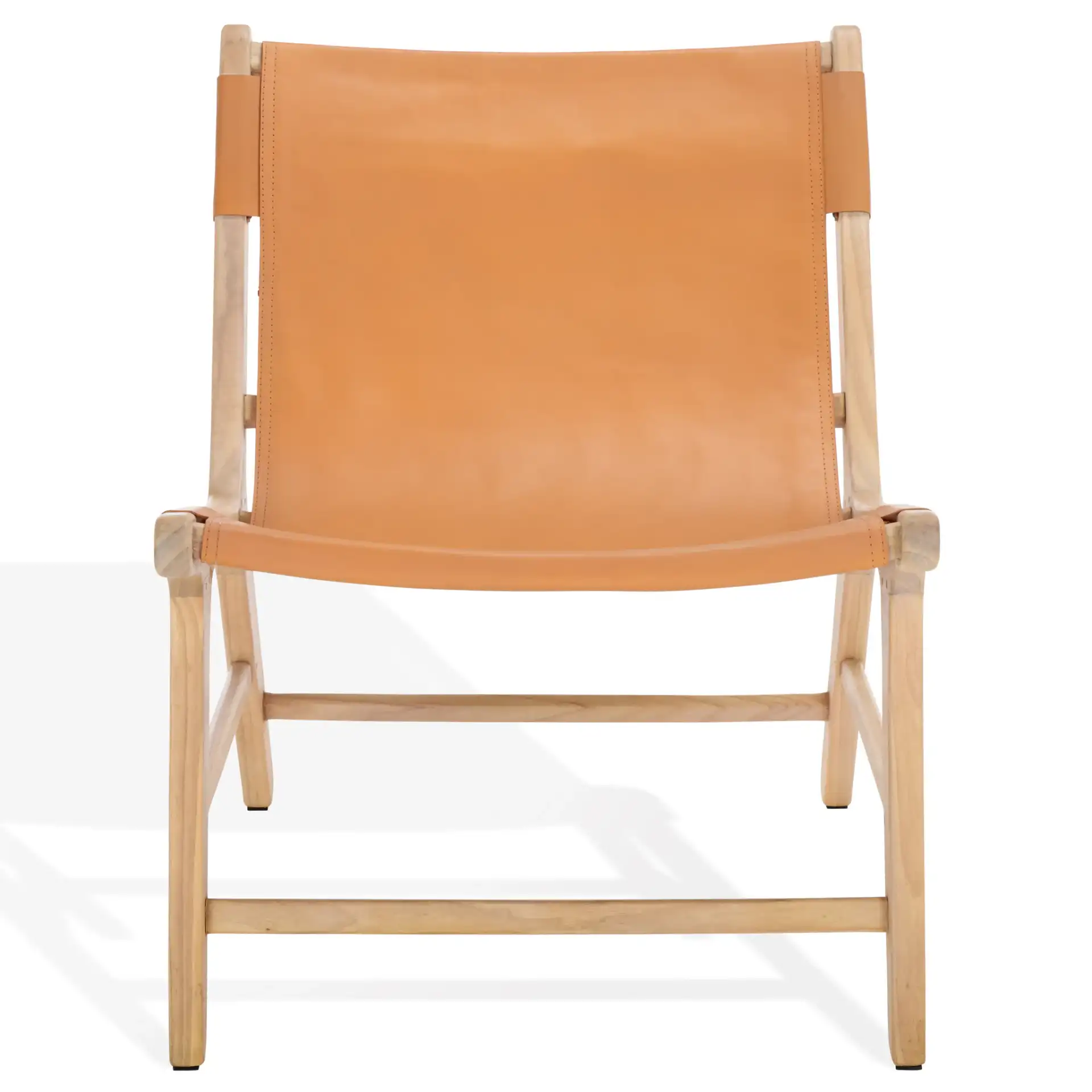 Alanarose Leather Accent Chair in Tan / Natural, detail view