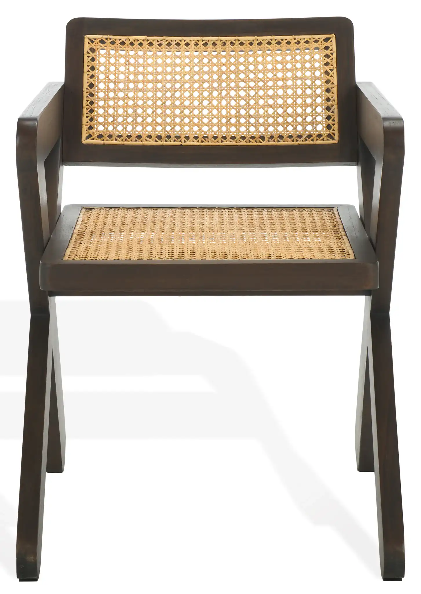 Tyrrell Rattan Dining Chair in Black / Natural, detail view