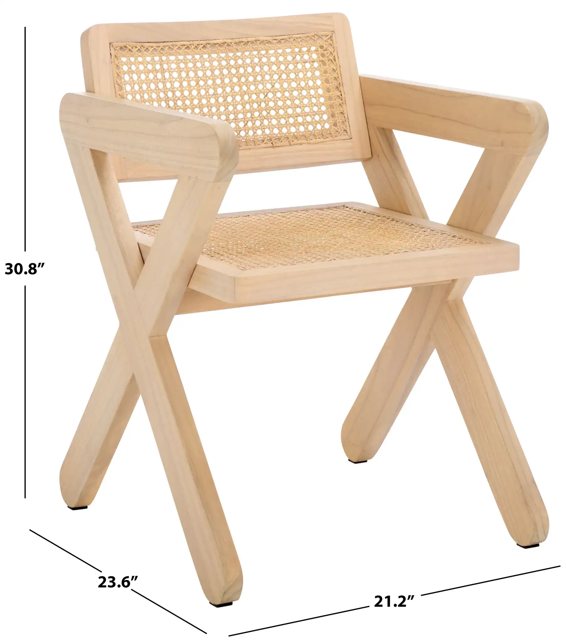 Tyrrell Rattan Dining Chair in Natural, detail view