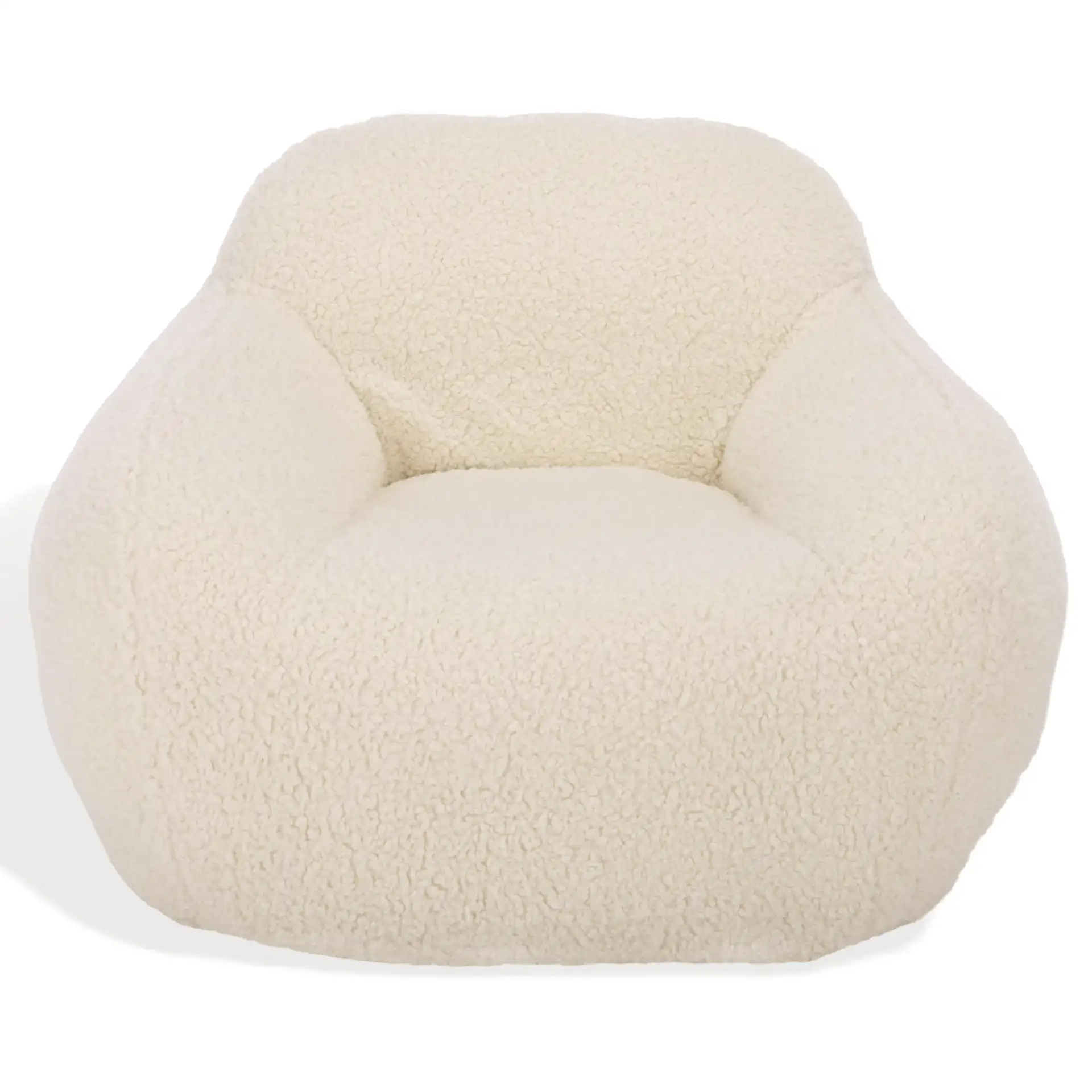 Lorianna Bean Bag Chair in White, detail view