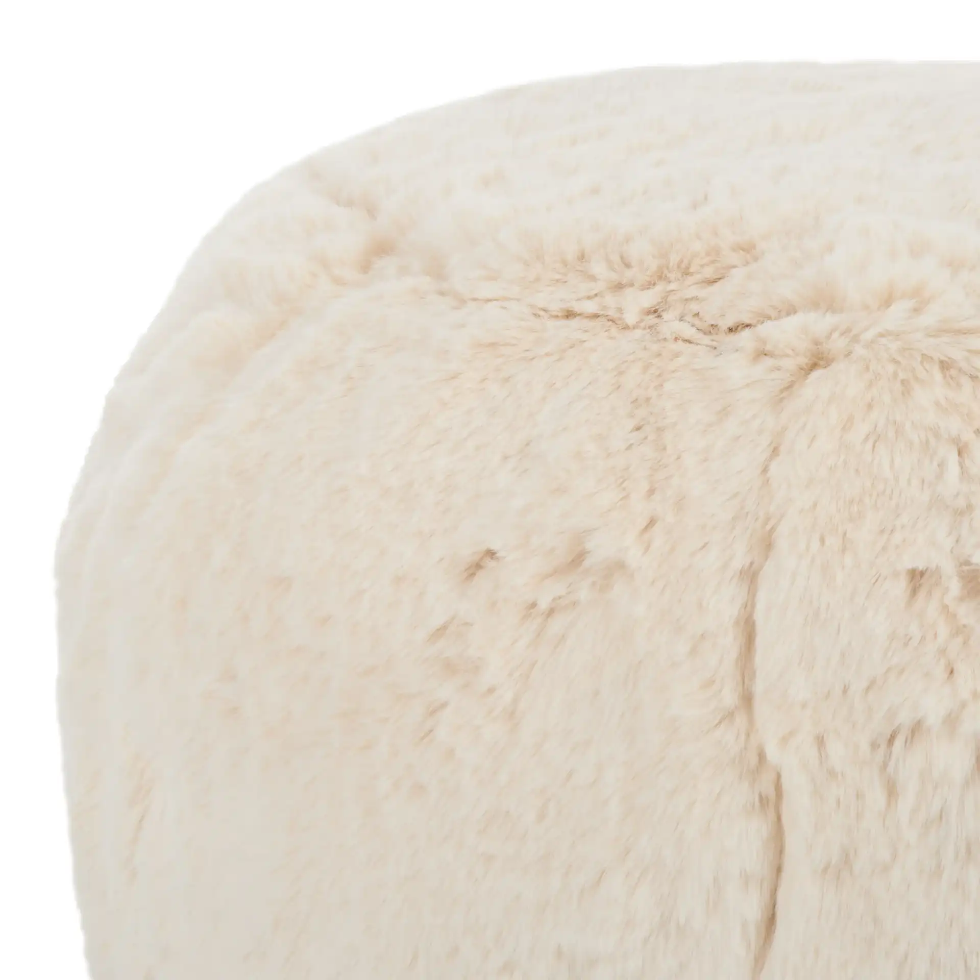 Gracelina Round Pouf in Cream in a styled room