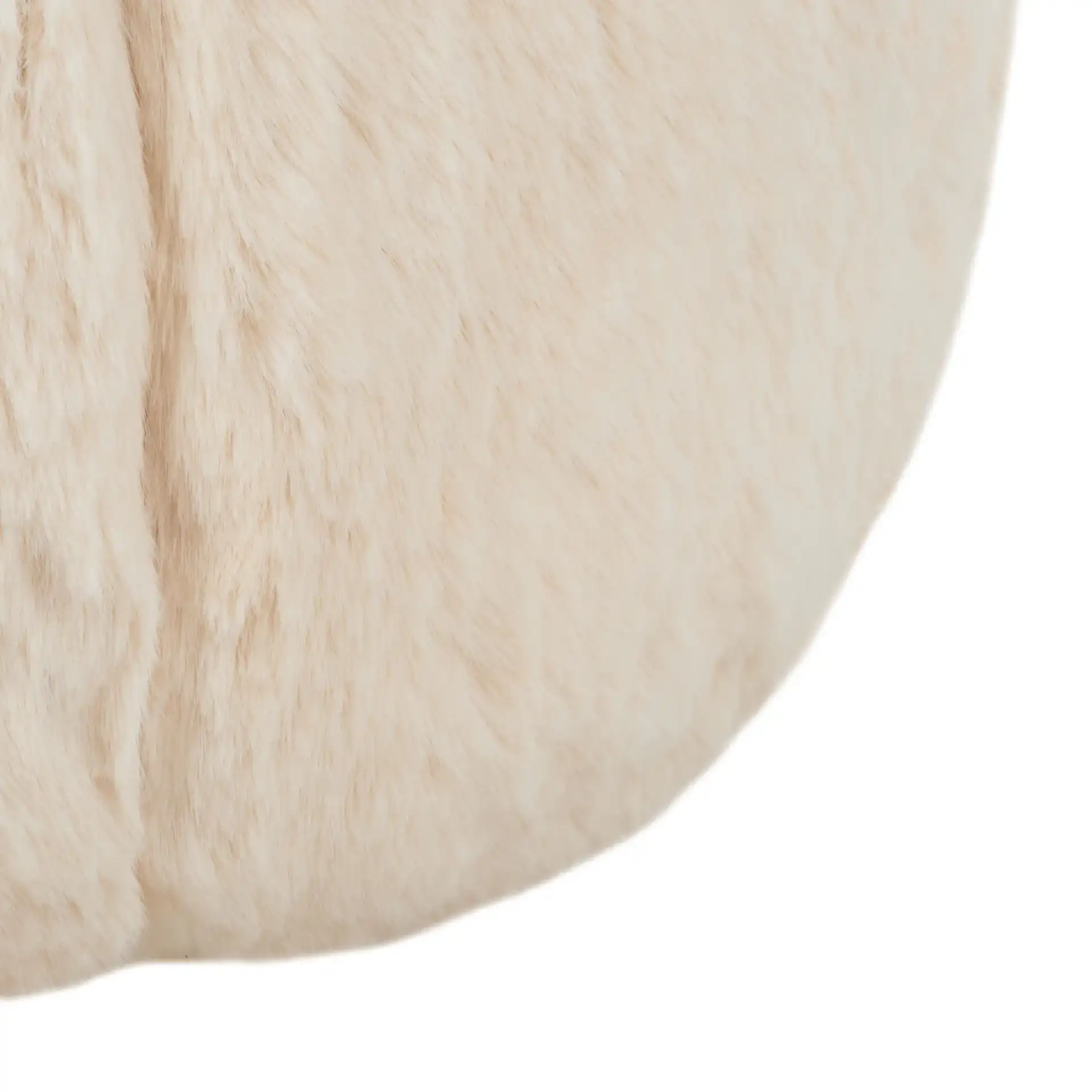 Gracelina Round Pouf in Cream, detail view