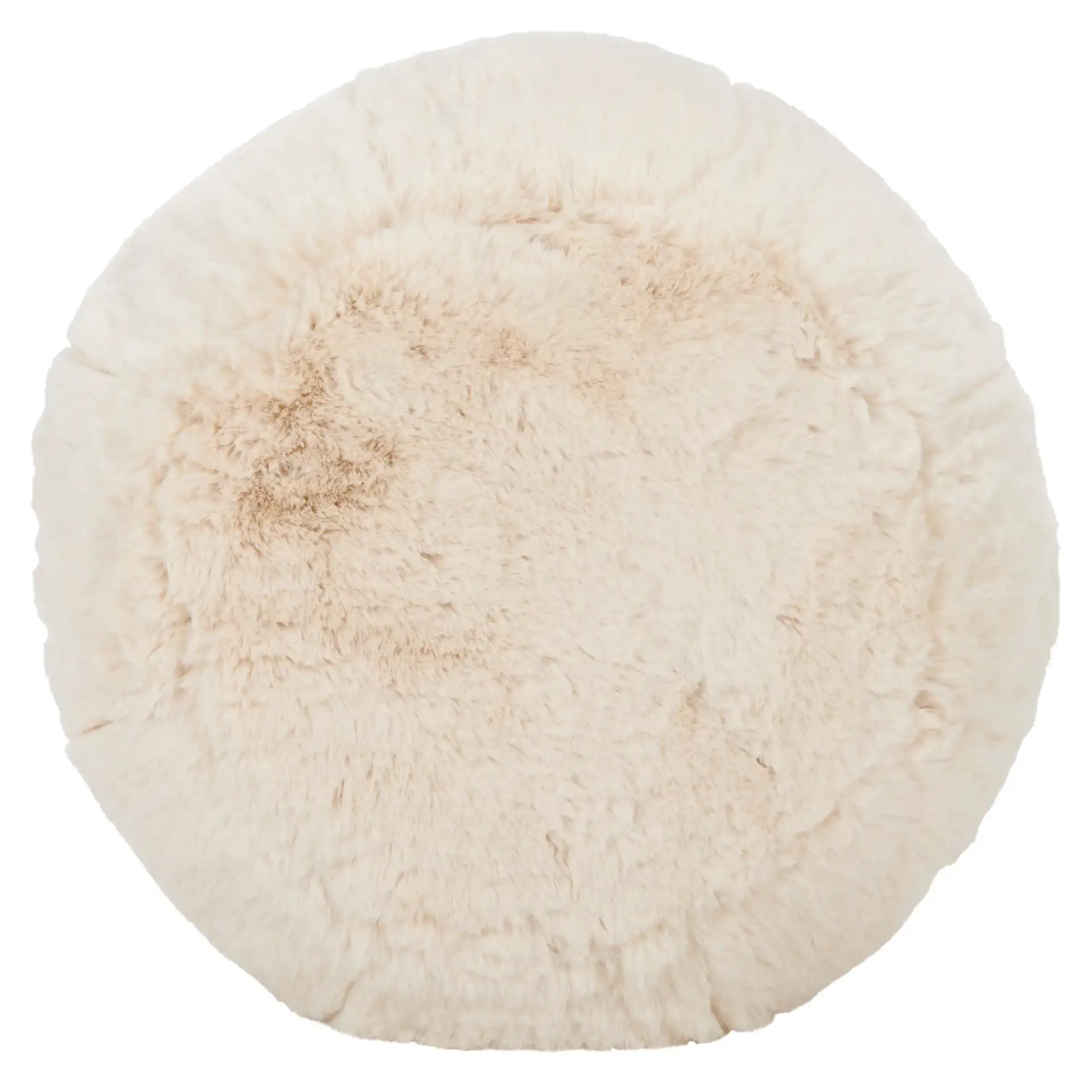 Gracelina Round Pouf in Cream, detail view
