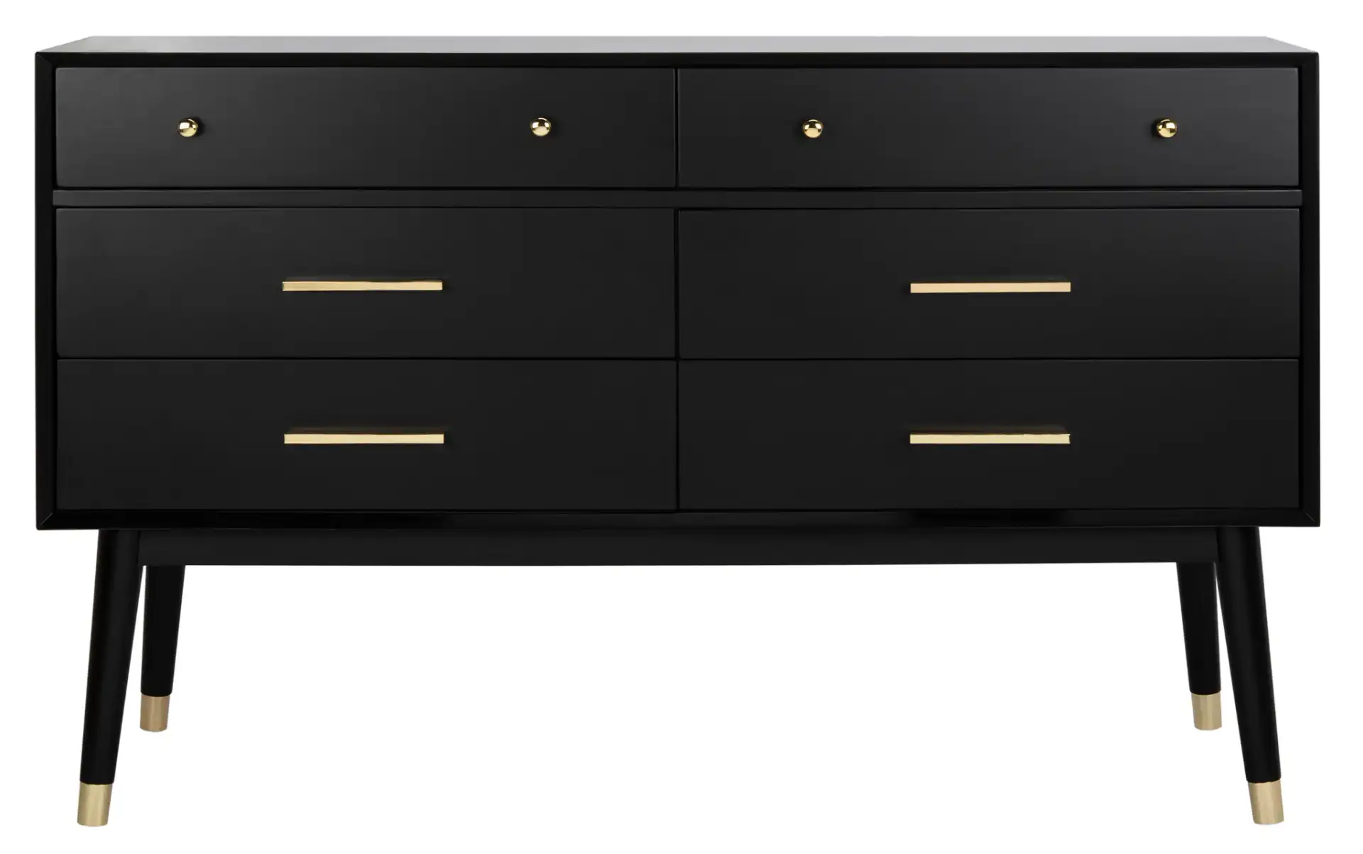 Madden Retro Dresser in Black / Brass