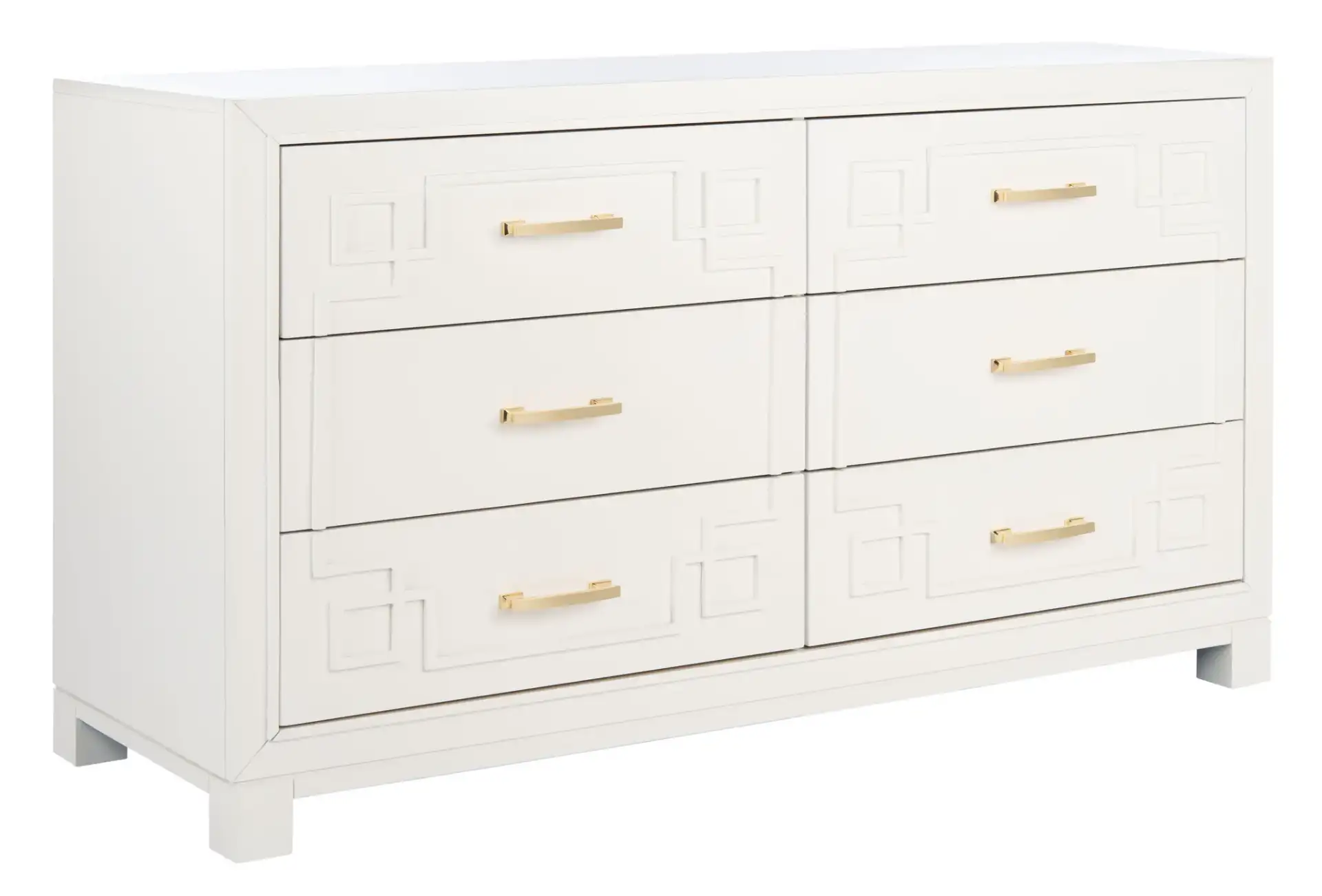 Raina Six-Drawer Dresser in Gray / Silver, detail view