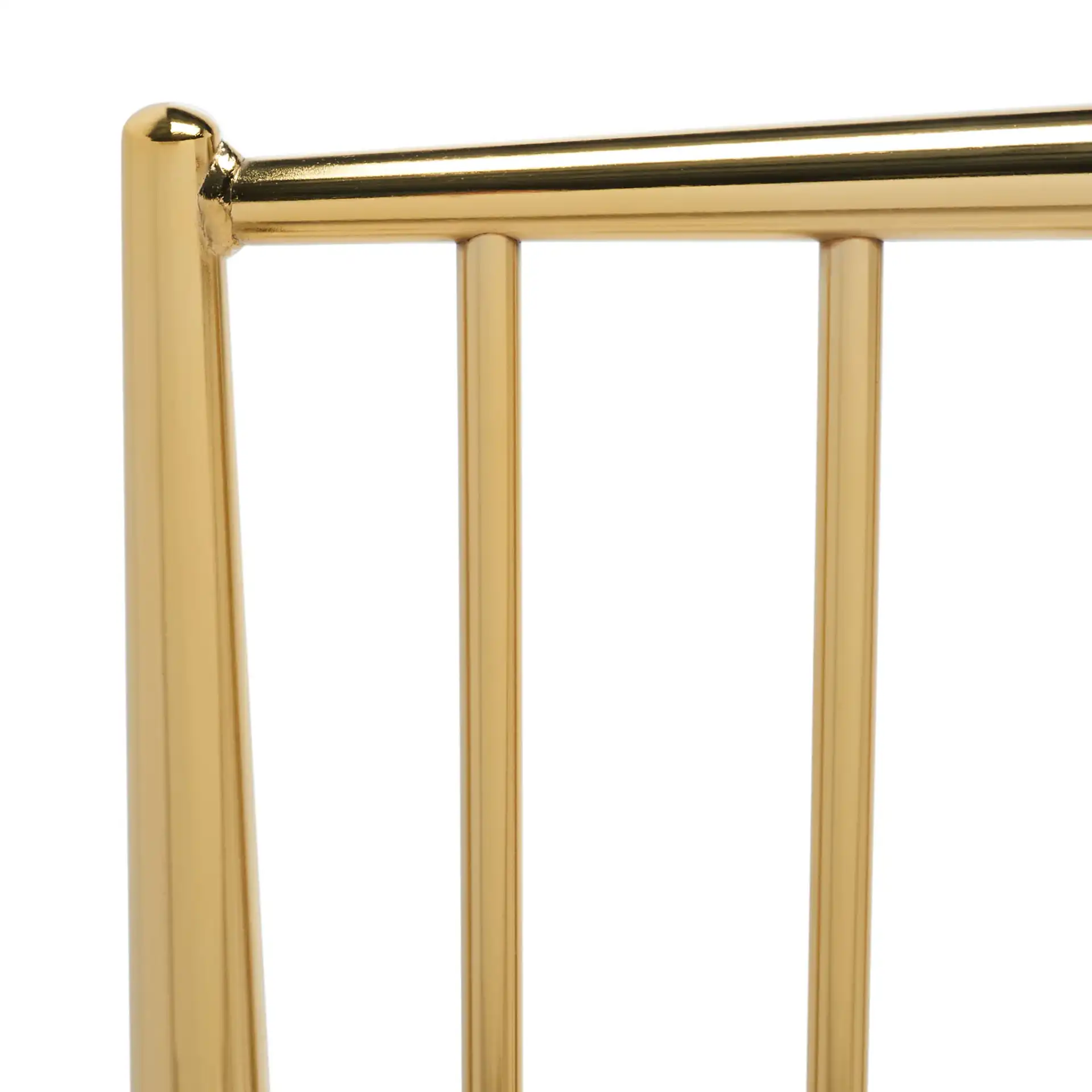 Eliza Metal Bed in Gold in a styled room
