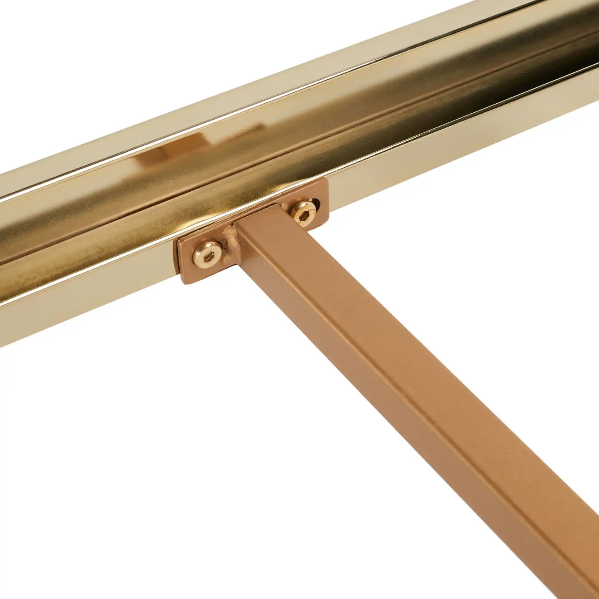 Eliza Metal Bed in Gold in a styled room