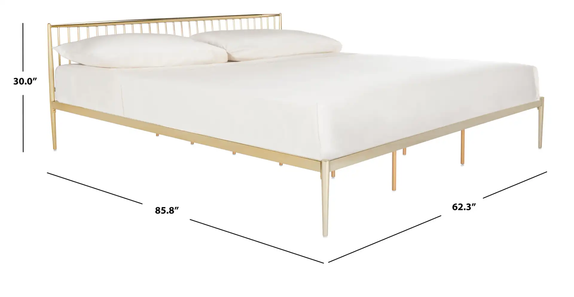 Eliza Metal Bed in Gold, detail view