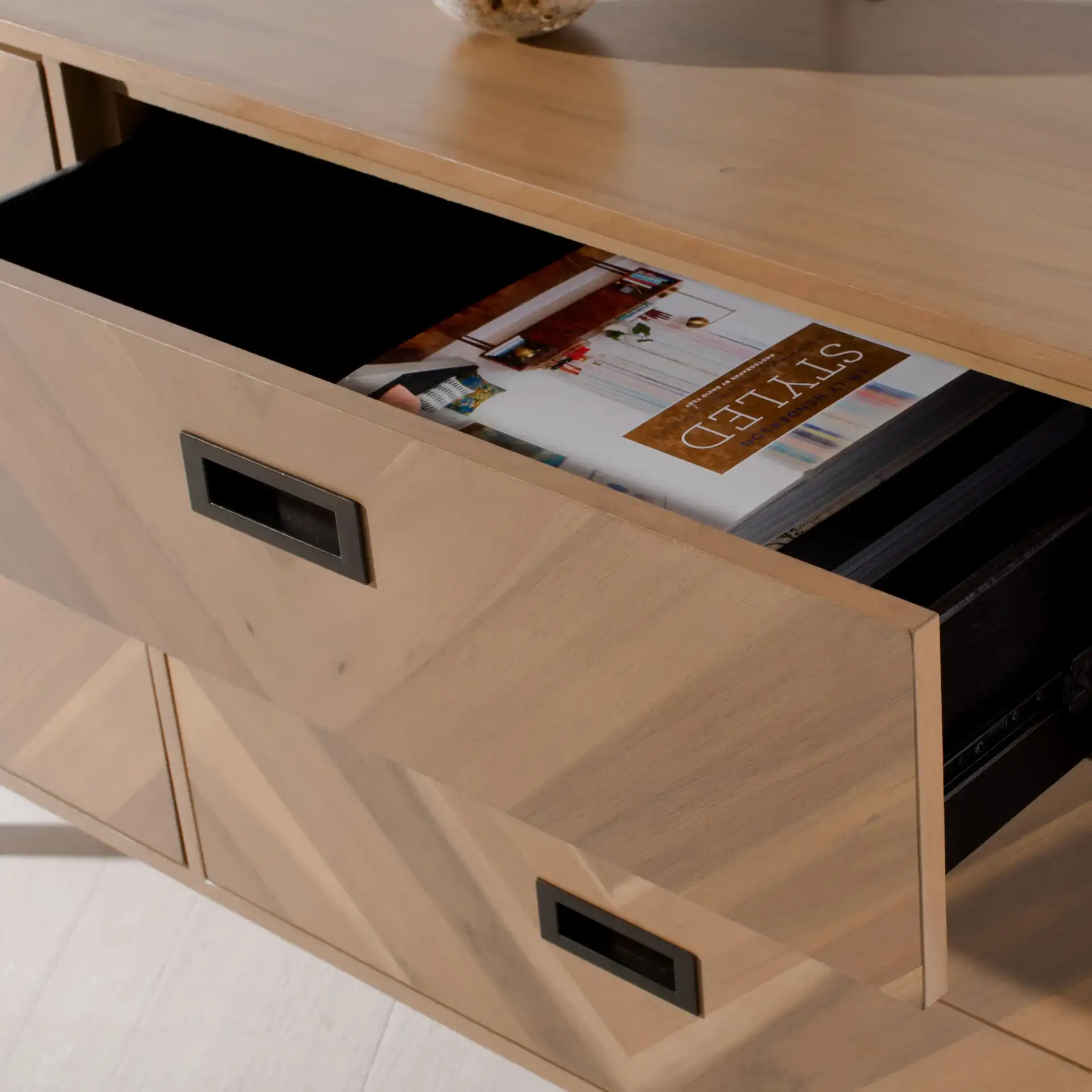 Donald Six-Drawer Dresser in Natural in a styled room