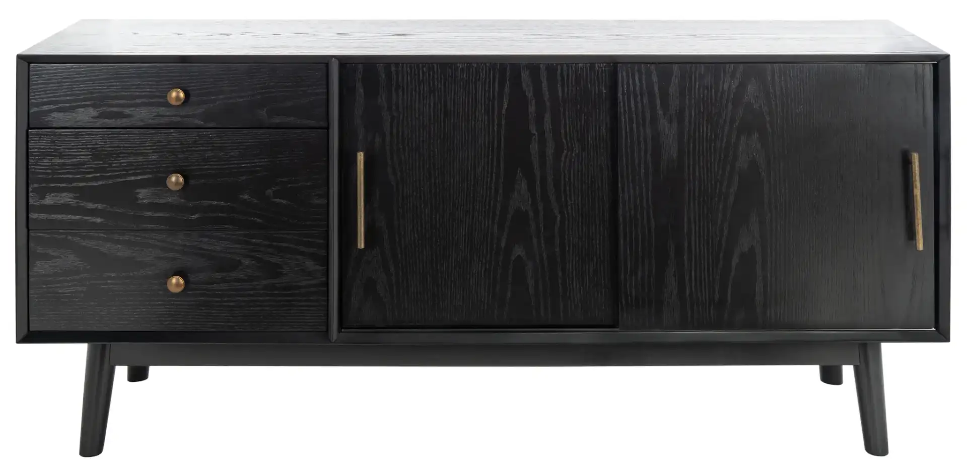 Tomas Mid-Century Media Stand in Black