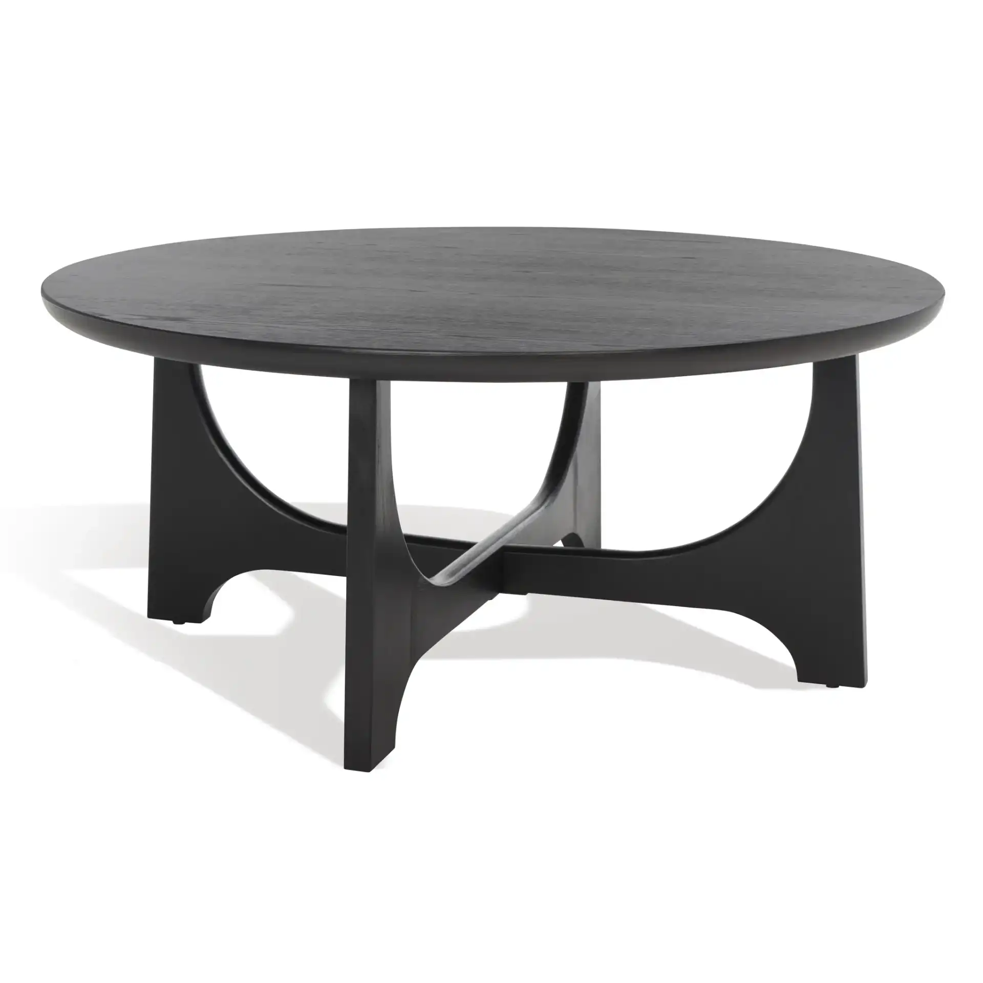 Sasha Wood Coffee Table in Black, detail view