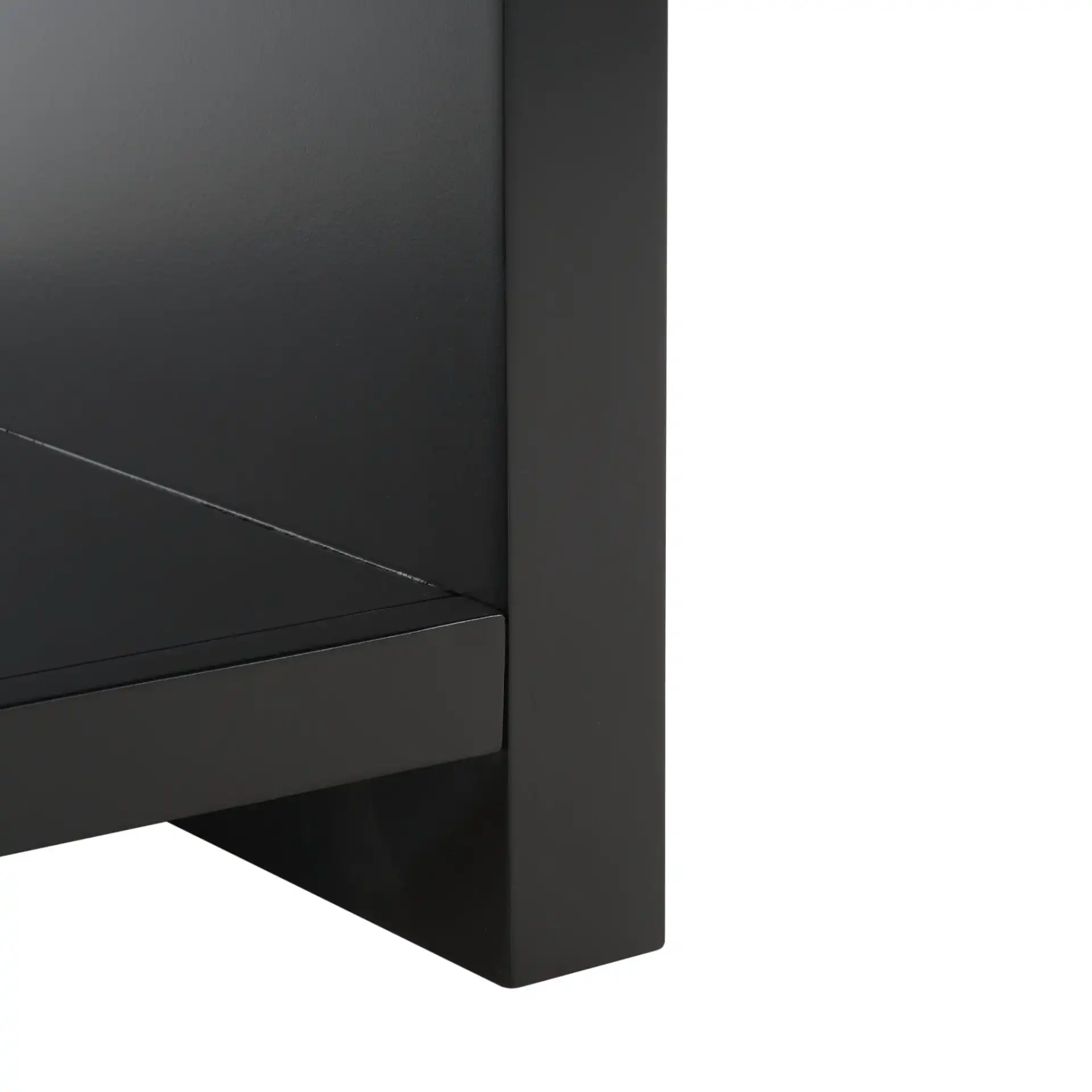 Liabella One-Drawer Curved Nightstand in Black / Gold, detail view