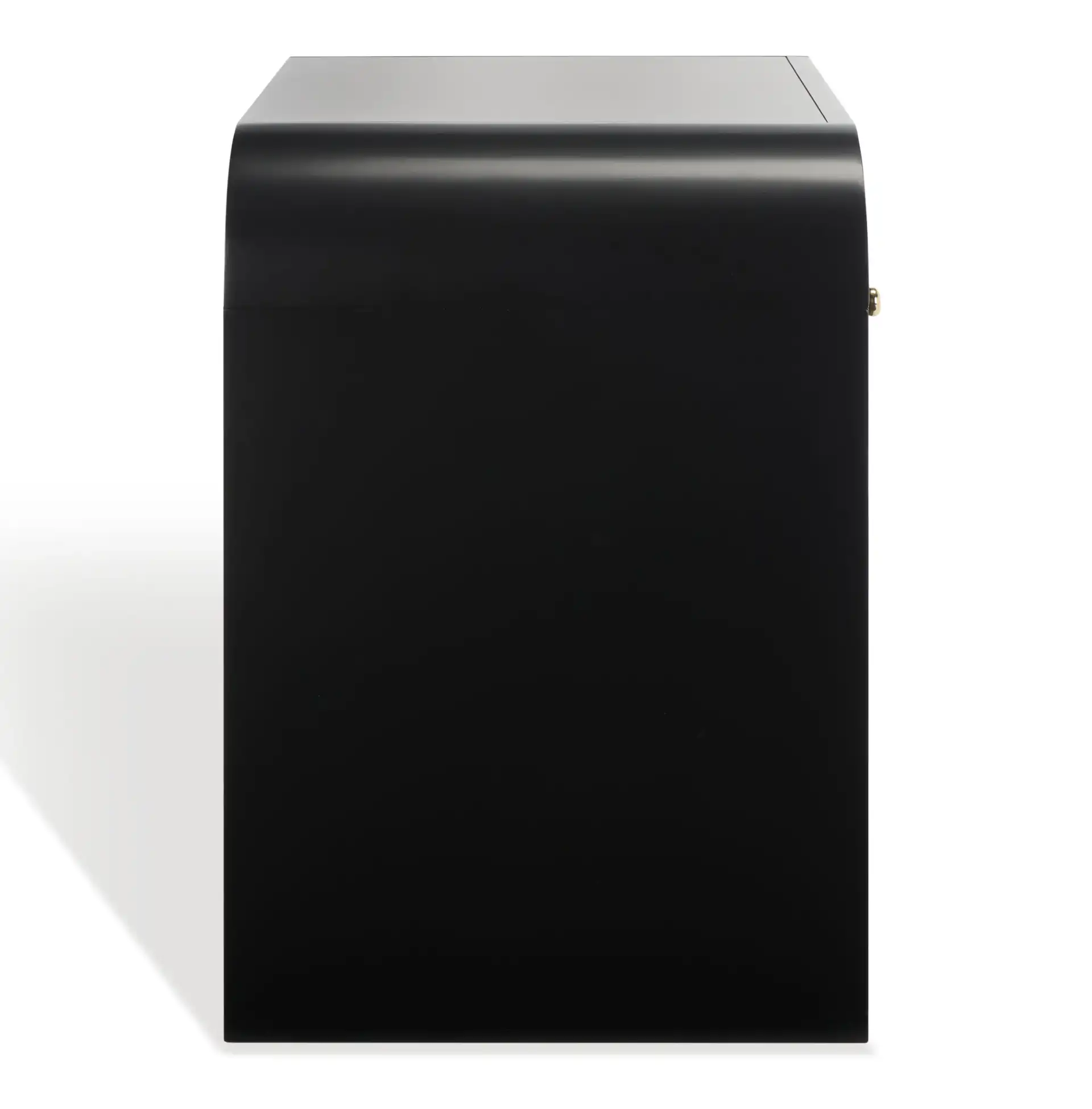 Liabella One-Drawer Curved Nightstand in Black / Gold, detail view