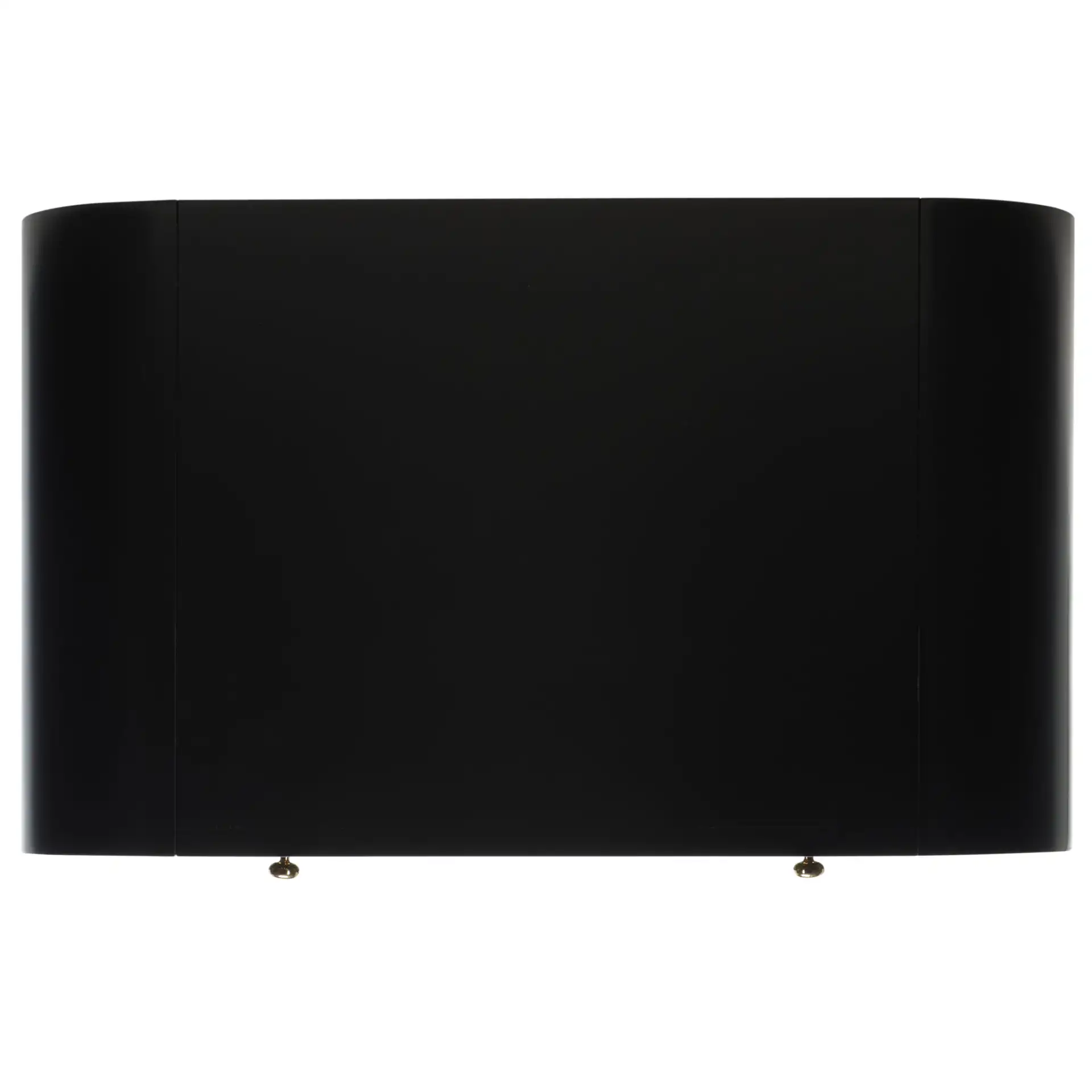 Liabella One-Drawer Curved Nightstand in Black / Gold, detail view