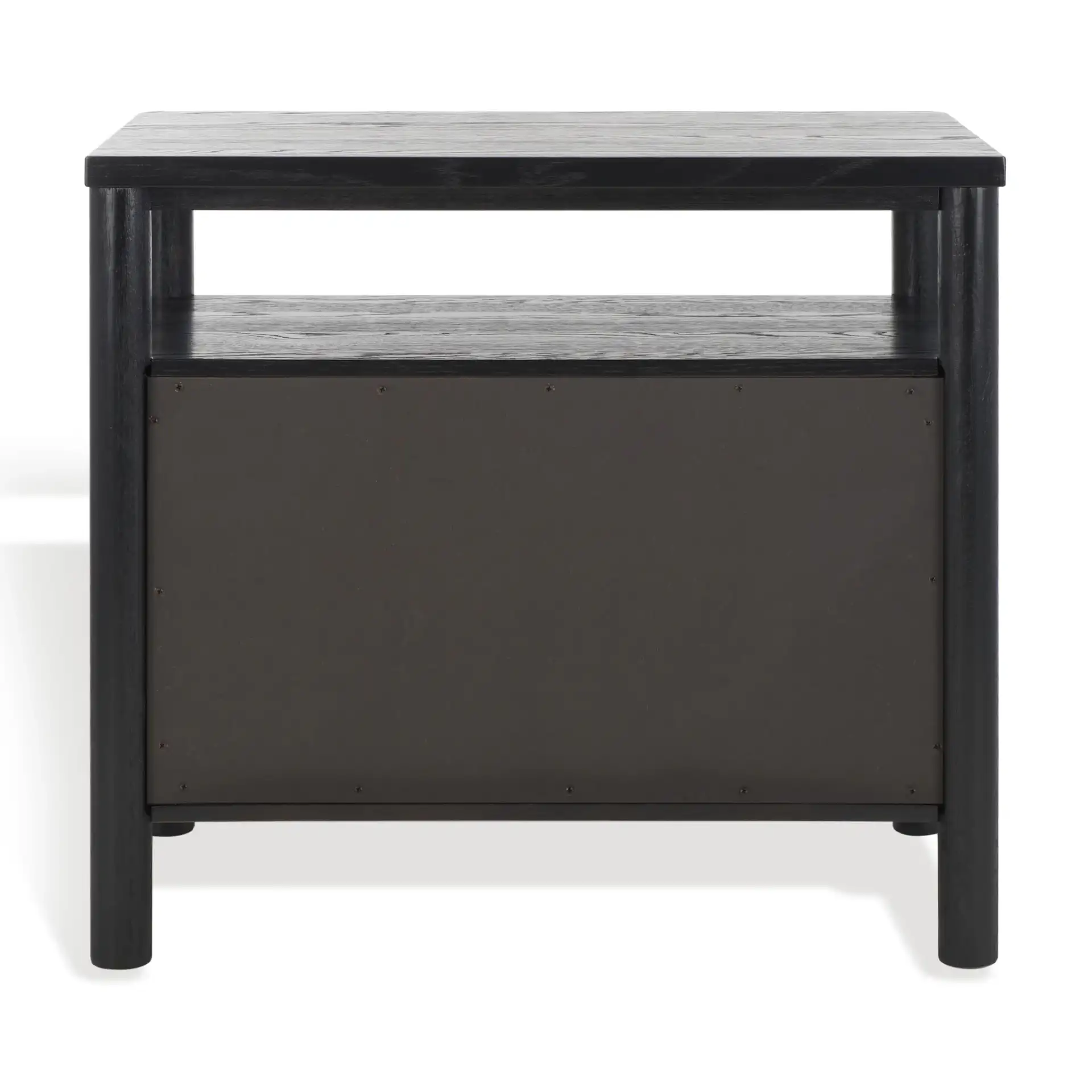 Jaylessa Wood Nightstand in Black, detail view