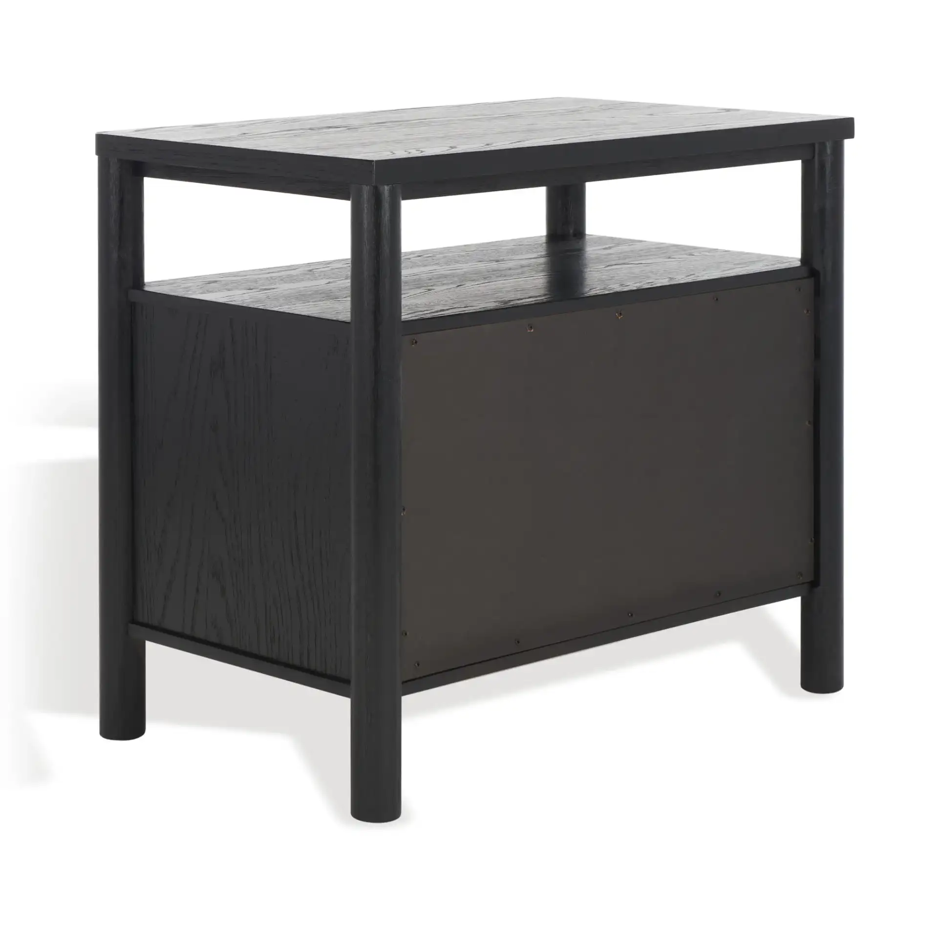 Jaylessa Wood Nightstand in Black, detail view