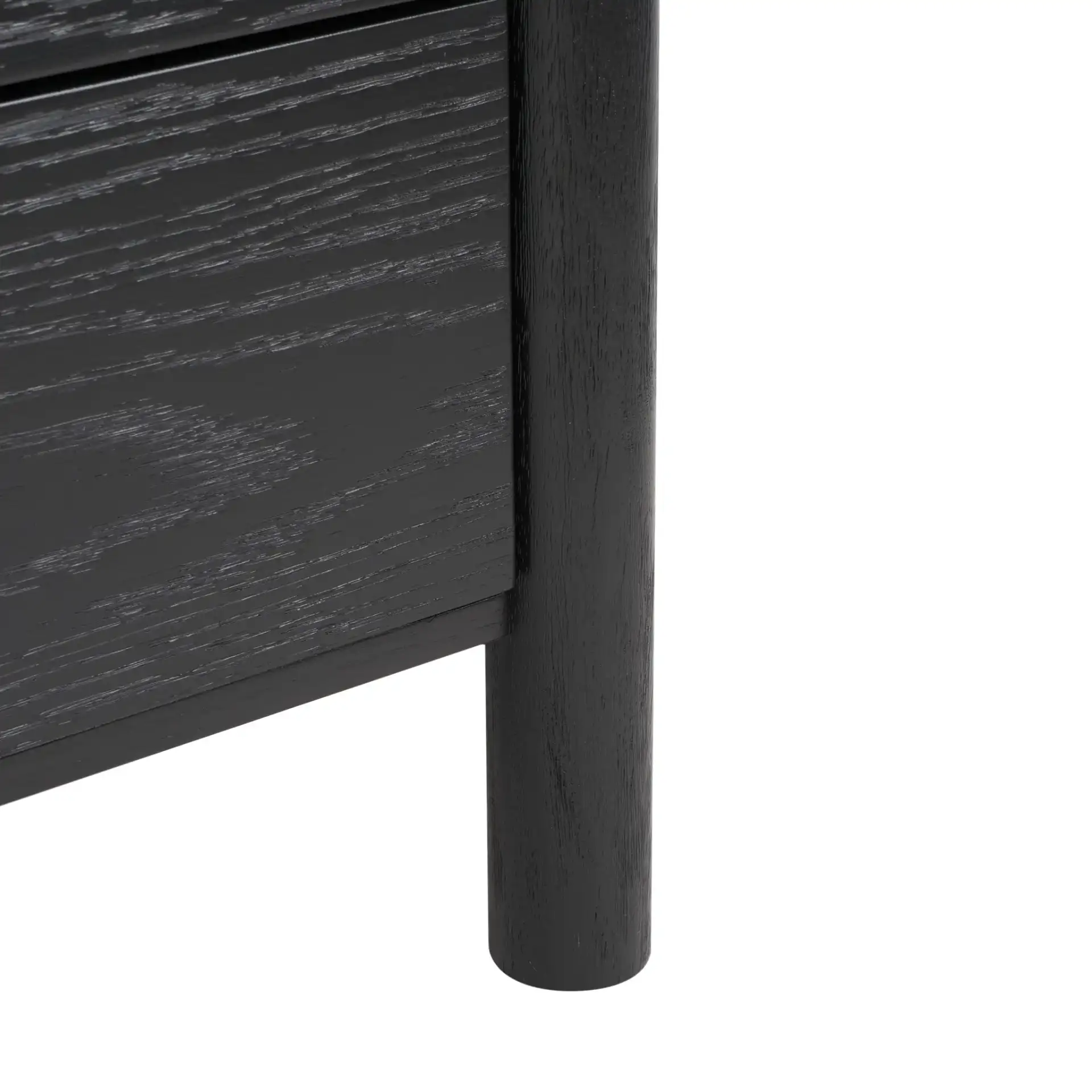 Jaylessa Wood Nightstand in Black, detail view
