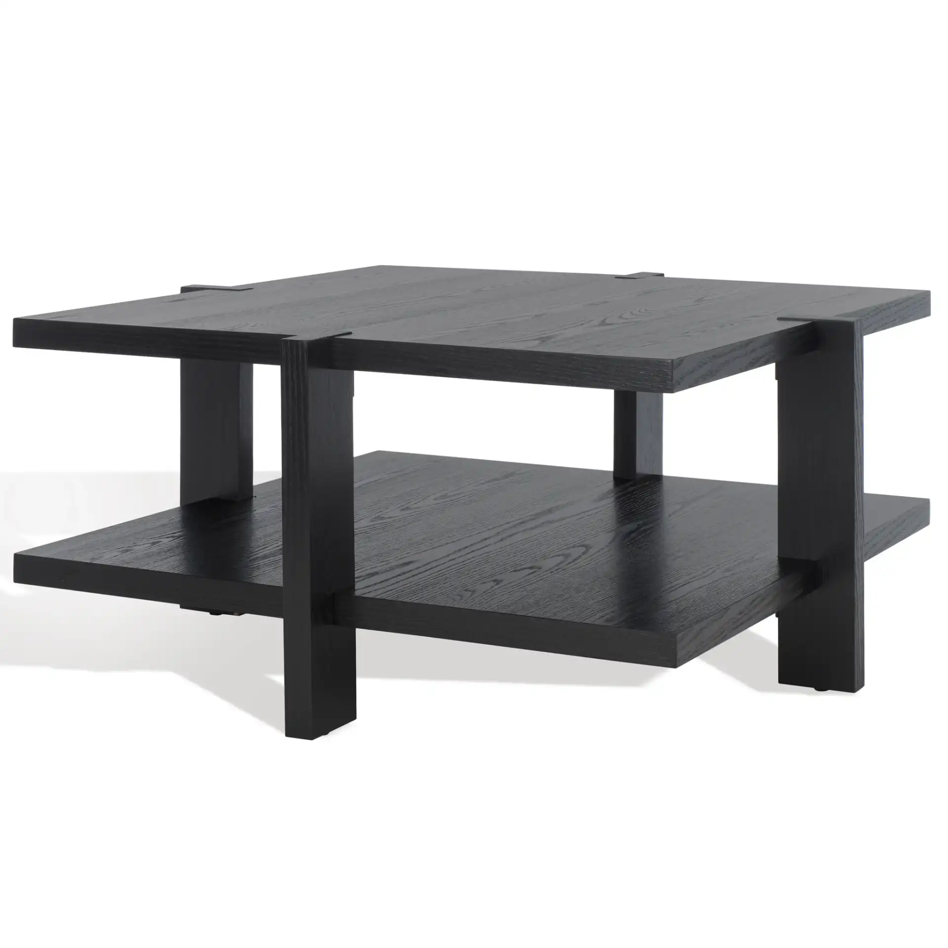 Quigley Square Coffee Table in Black, detail view