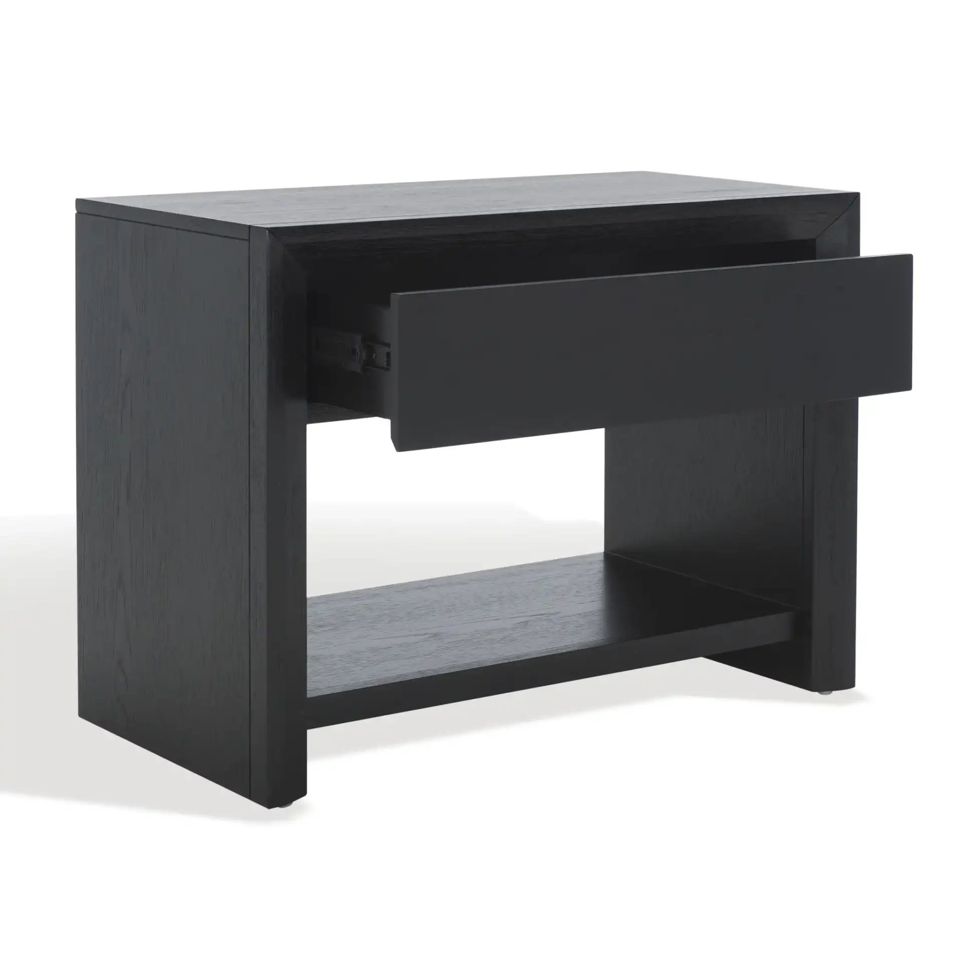 Darnell One-Drawer Nightstand in Black, detail view