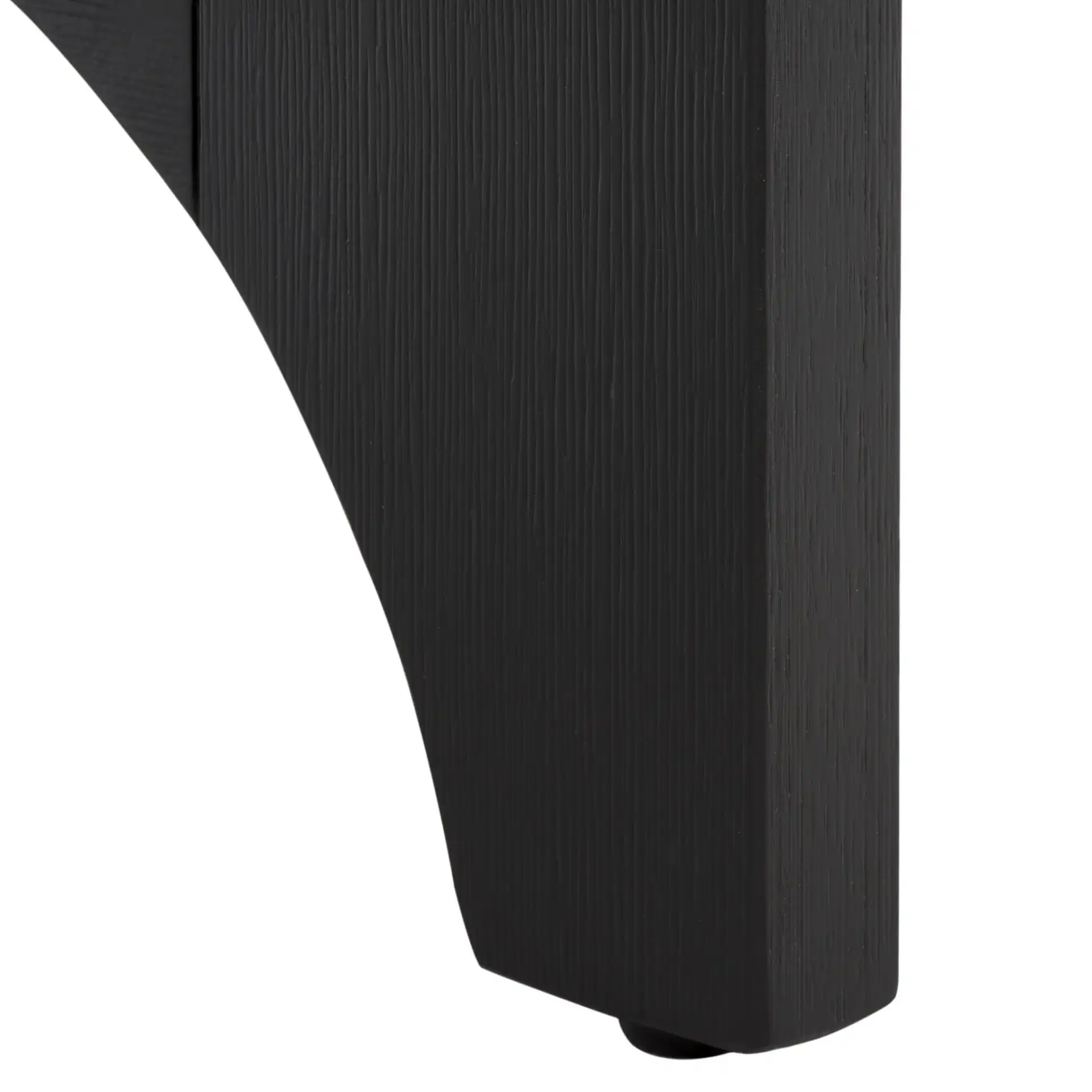 Sasha Wood Console Table in Black, detail view
