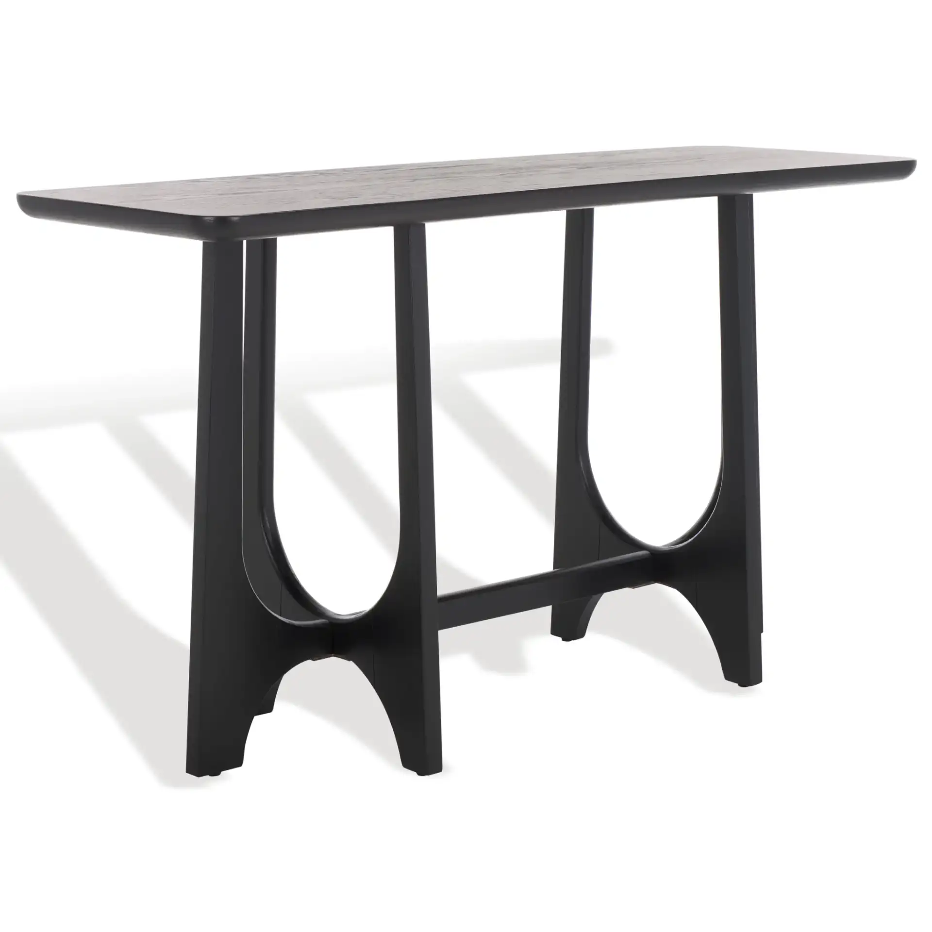 Sasha Wood Console Table in Black, detail view